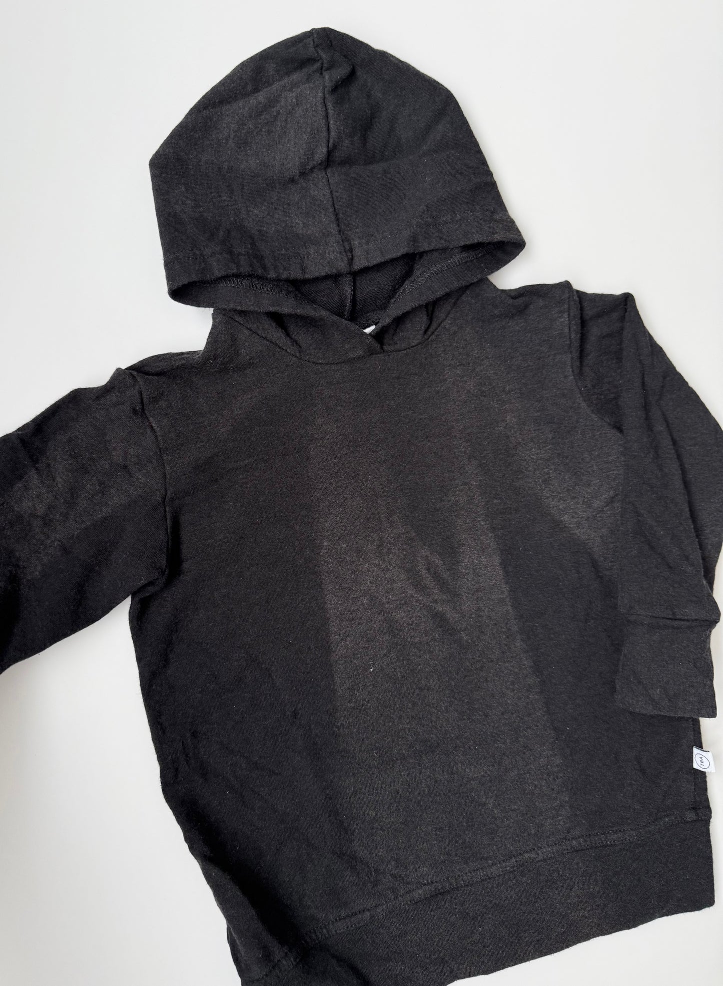 Tiny Button Apparel Black Hoodie (1/2T)