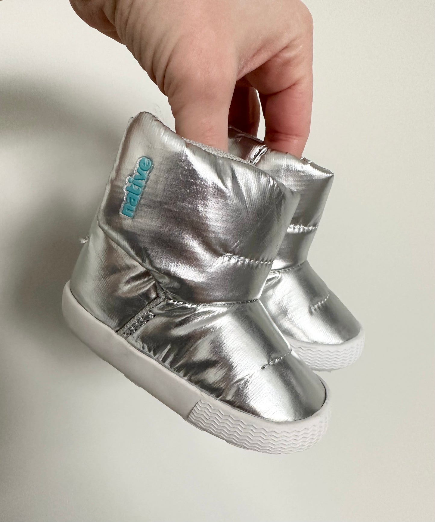 Native Chamonix Silver Metallic Boots - New (2)