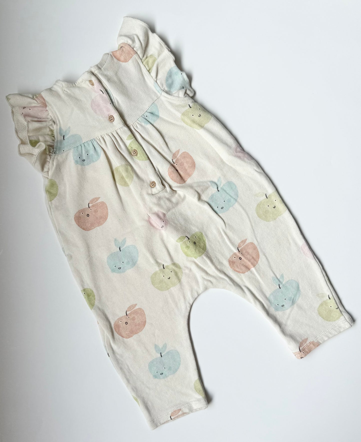 Zara Colorful Apples Short Sleeve Jumpsuit (6-9 Months)