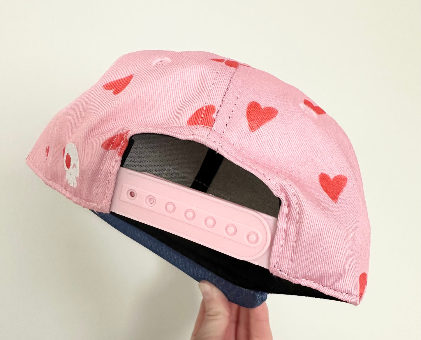 Headster Pink Hearts Snapback Hat (48CM)