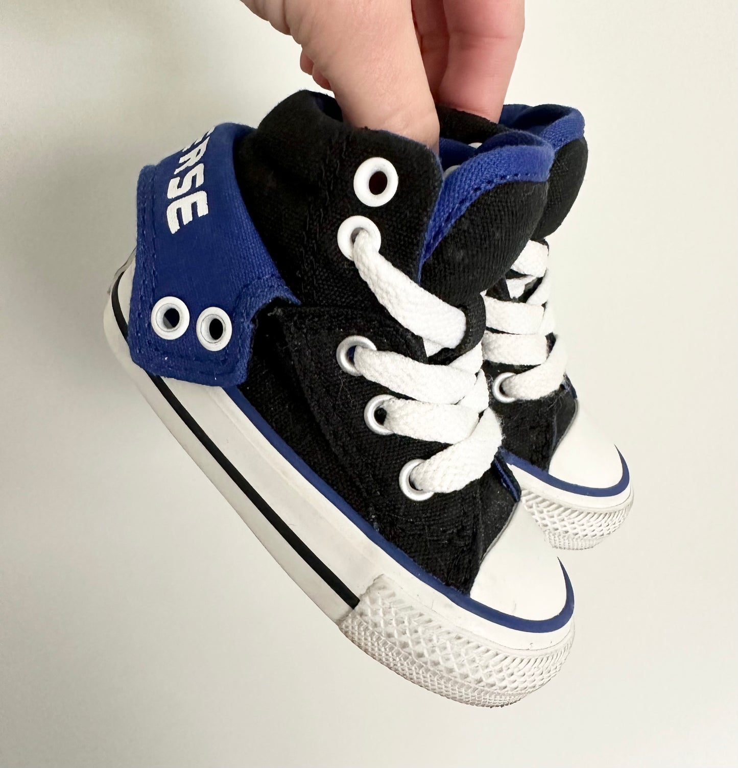 Converse Black & Blue High Top Sneakers (4)