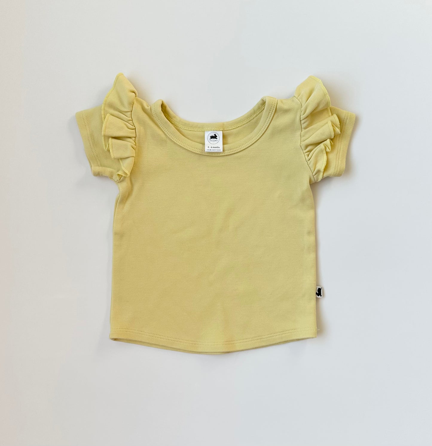 Little & Lively Yellow Ruffle Shoulder TShirt (0-6 Months)