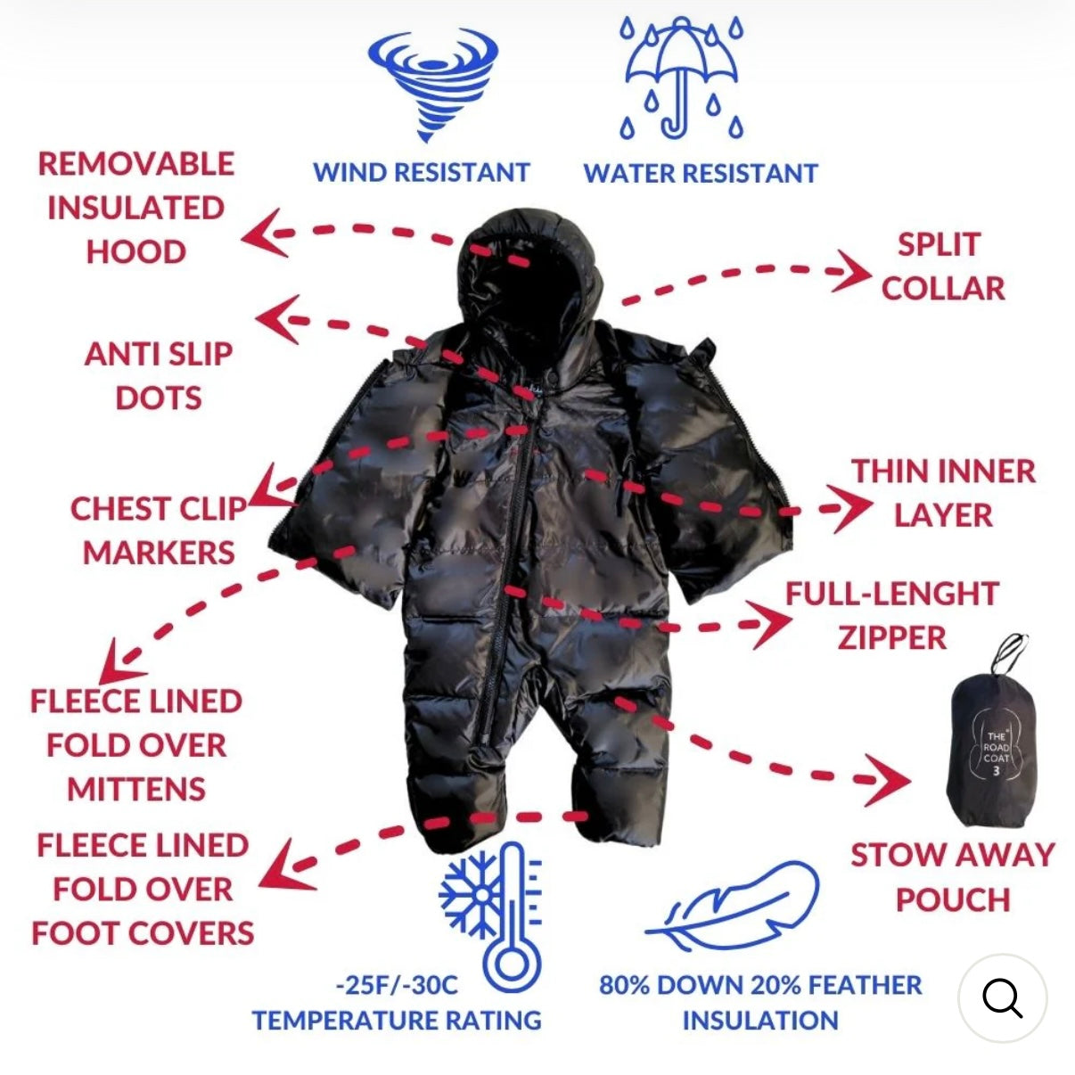 OneKid Road Coat Black Snow Suit (12-18 Months)