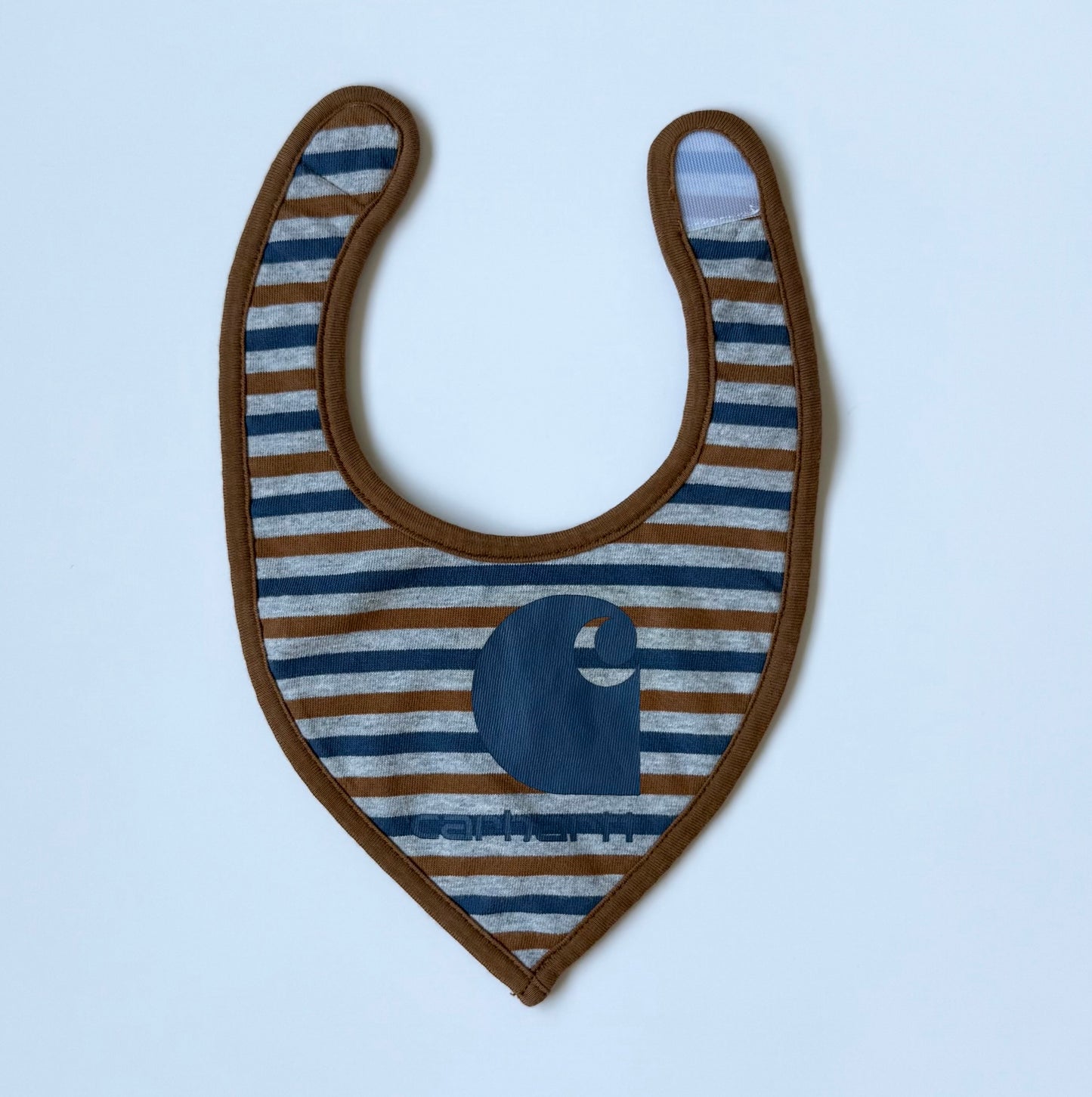 Carhartt Brown/Blue/Grey Striped Bandana Drool Bib - Infant (0-12 Months)