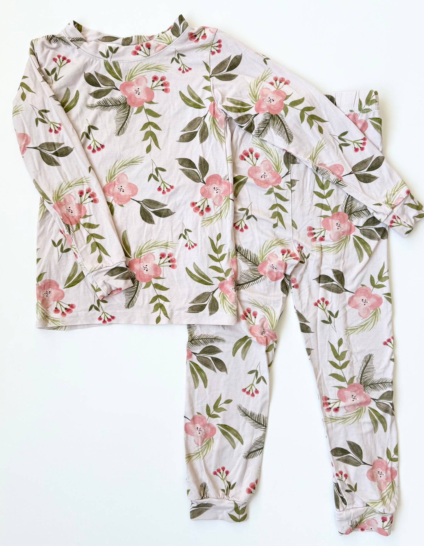 Mad Collection Blush Floral Two Piece PJ Set (3T)