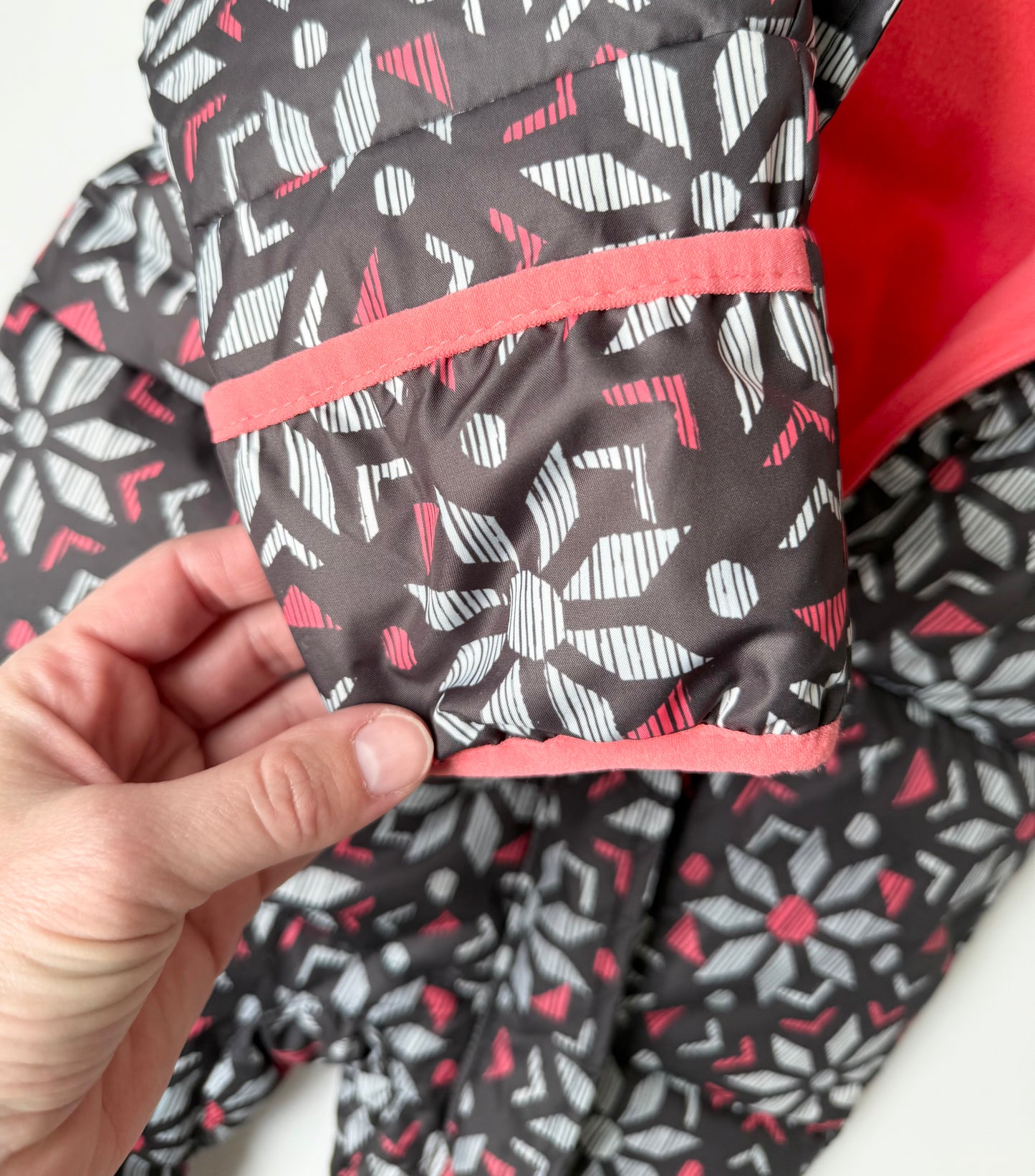 Columbia Black & Pink Geometric Snuggly Bunny Snowsuit (6-12 Months)