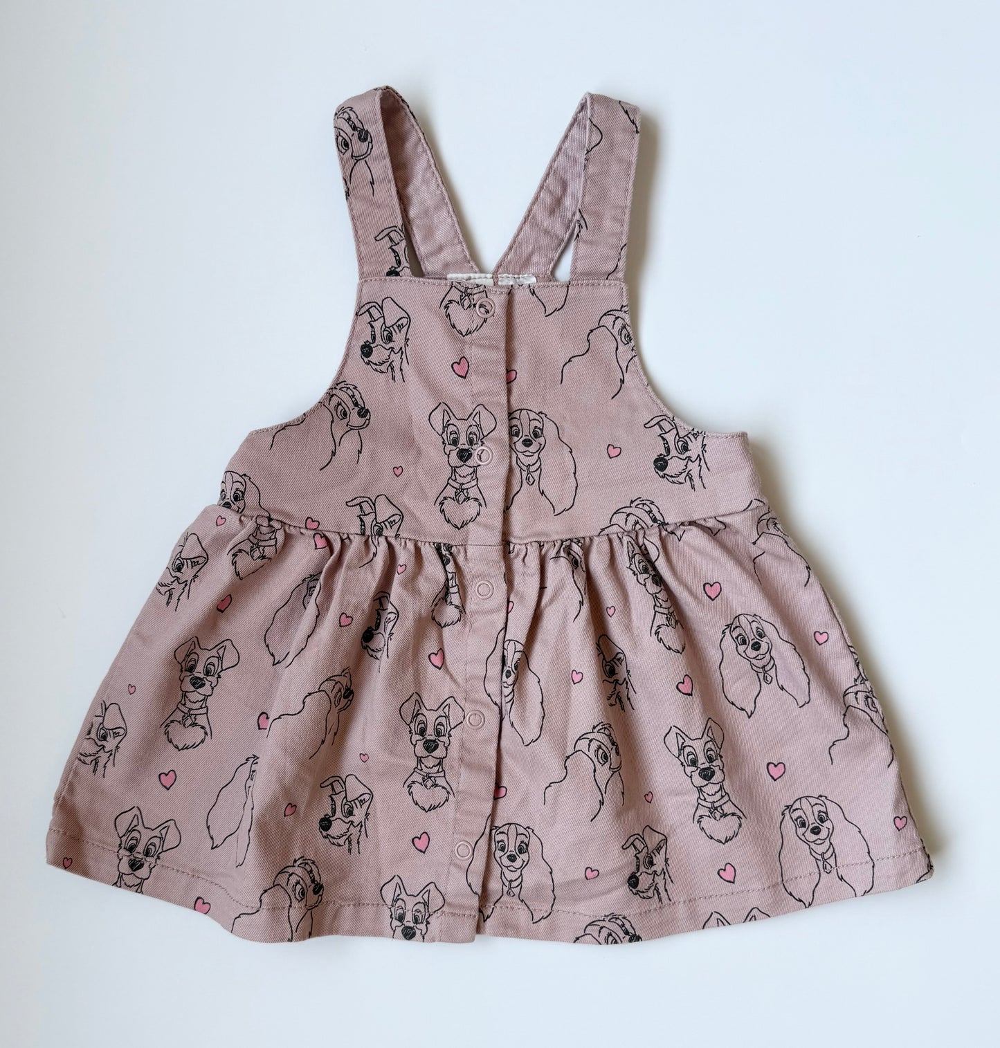 H&M Disney Dusty Pink Lady & The Tramp Jean Skirtall (6-9 Months)