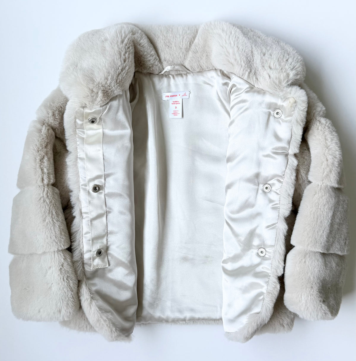 Joe Fresh x Jillian Harris Biege Faux Fur Mini Harris Coat (3T)