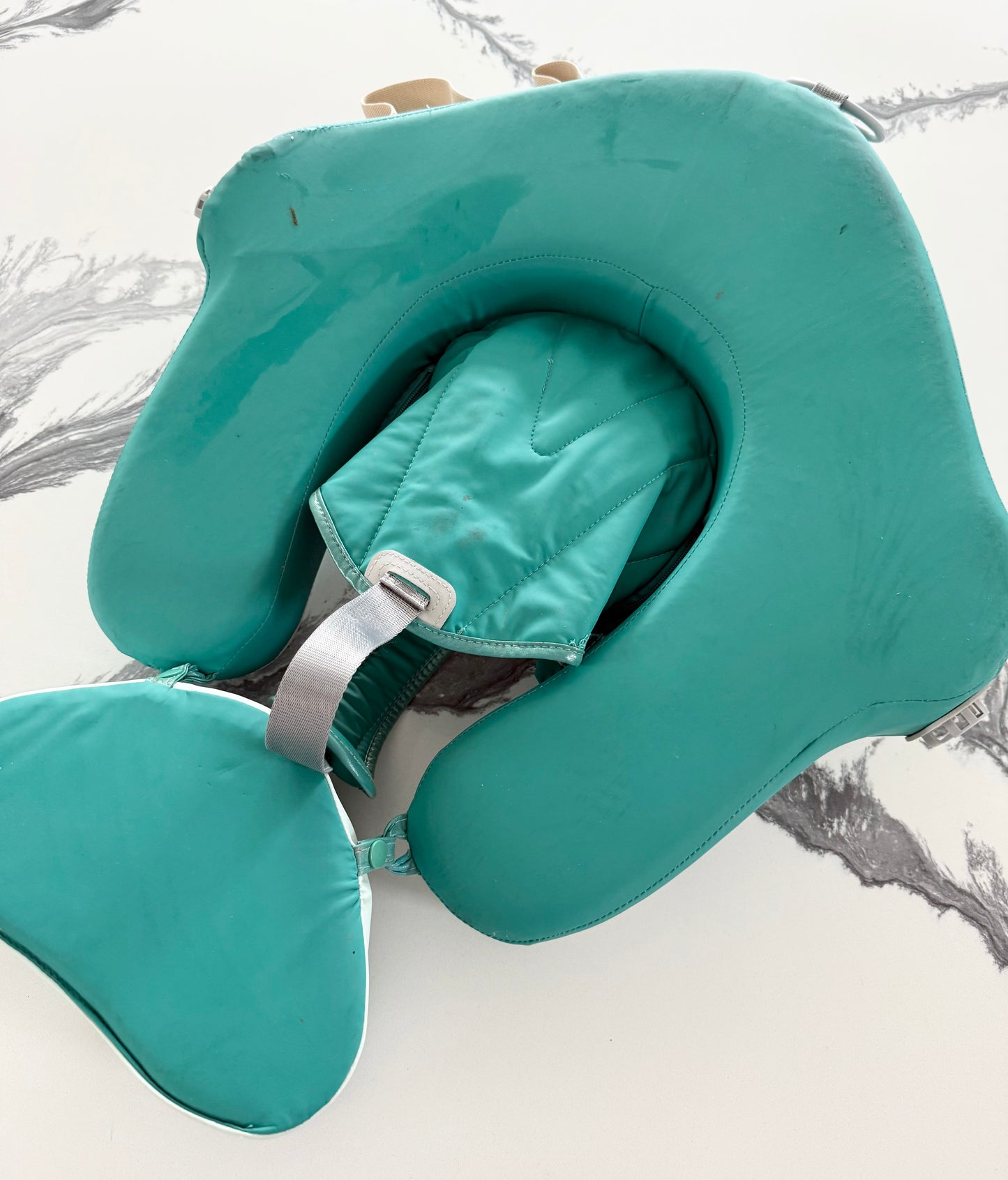 Mambobaby Baby Non-Inflatable Swim Float With Canopy in Airplane Green