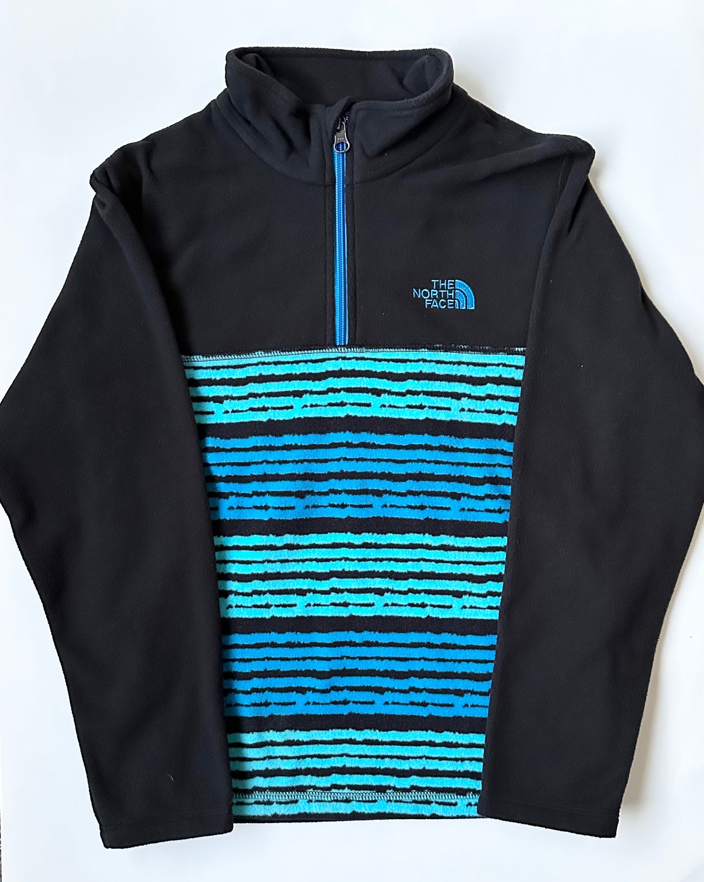 The North Face Blue Stripped Fleece Long Sleeve (10-12 Years)