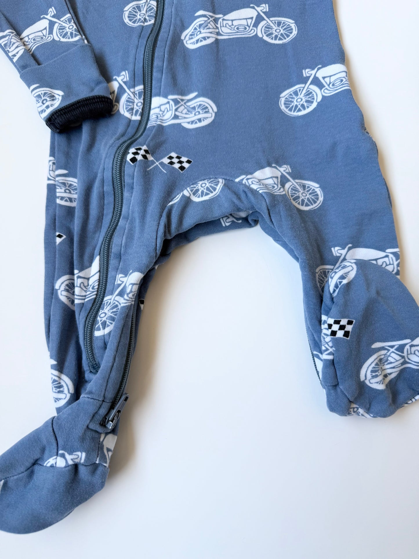 ZippyJamz Blue Motorcycle Sleeper (0-3 Months)
