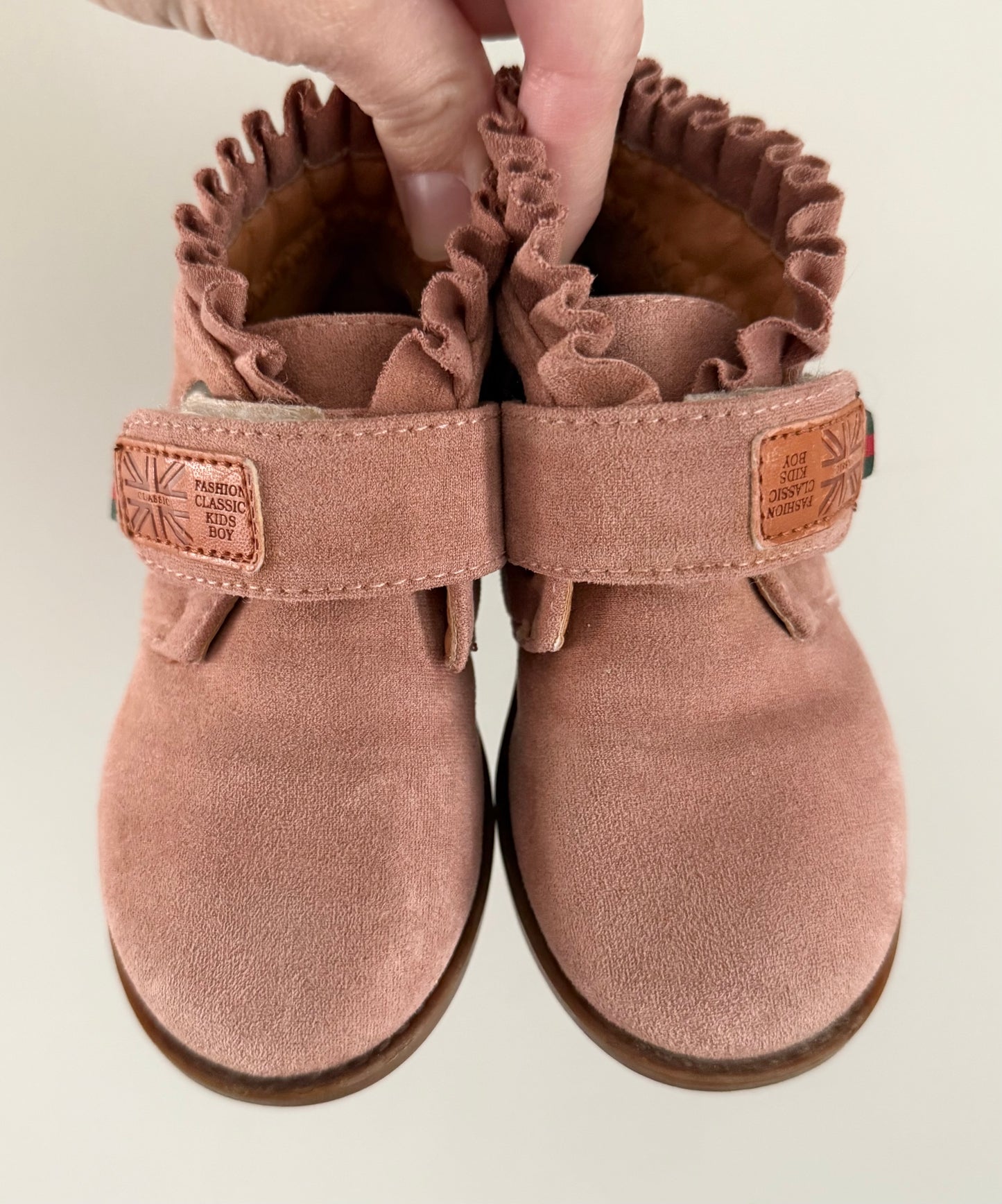 Light Pink Ruffle Ankle Fashion Boot (6)