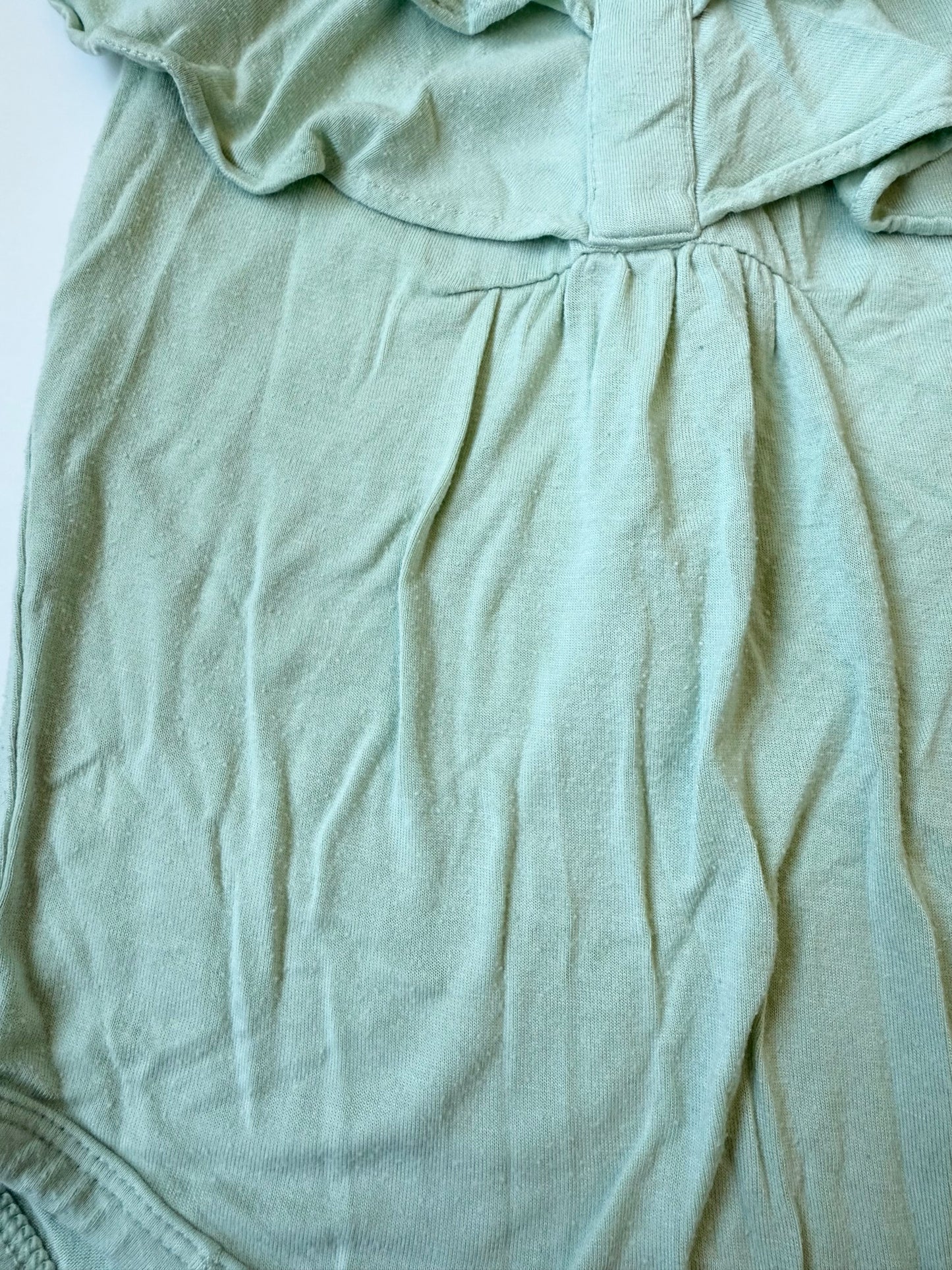 Kate Quinn Mint Ruffle Collar Short Sleeve Bodysuit (12-18 Months)
