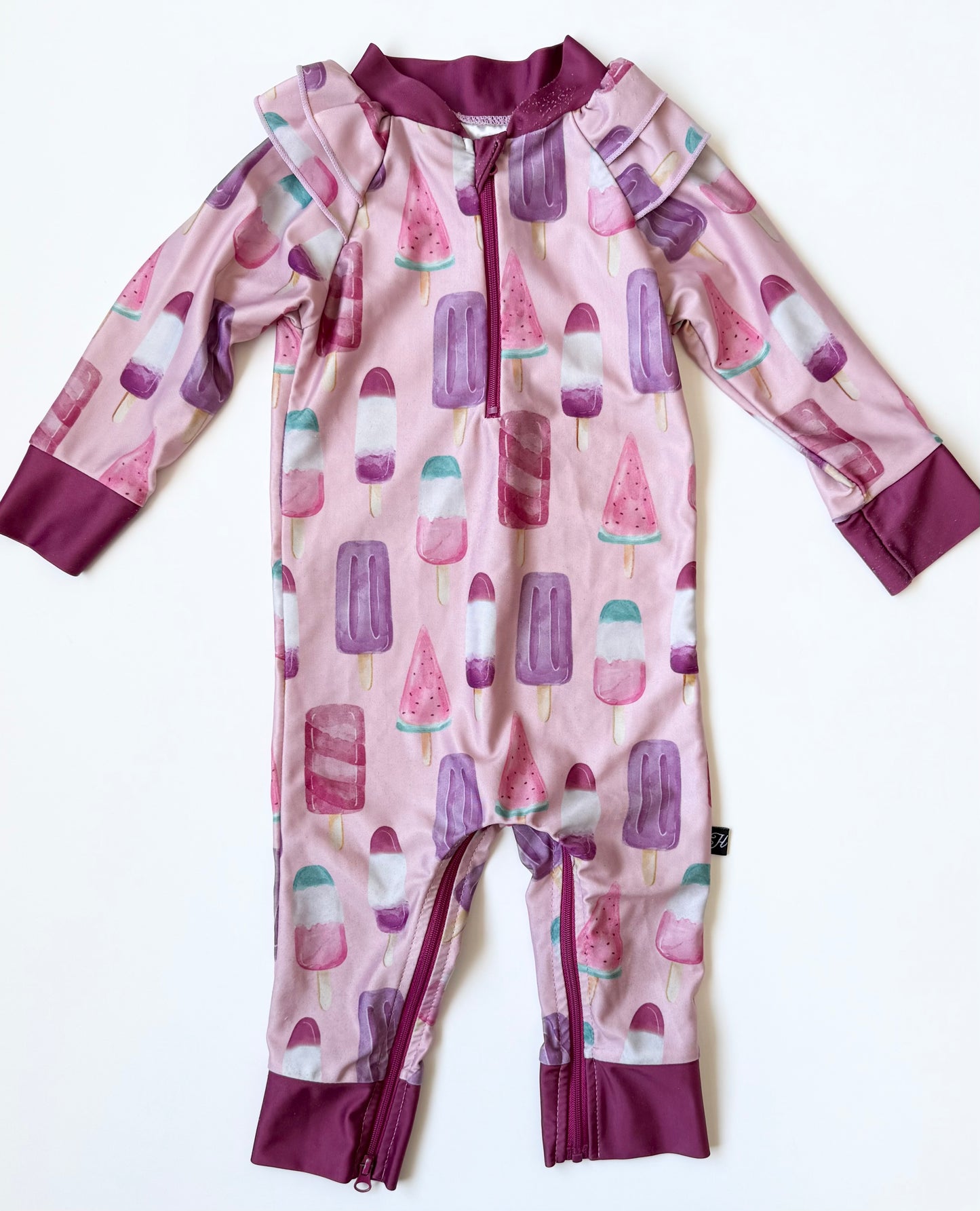 Honeysuckle Swim Purple Popsicles Full Coverage Sunsuit (12-18 Months)