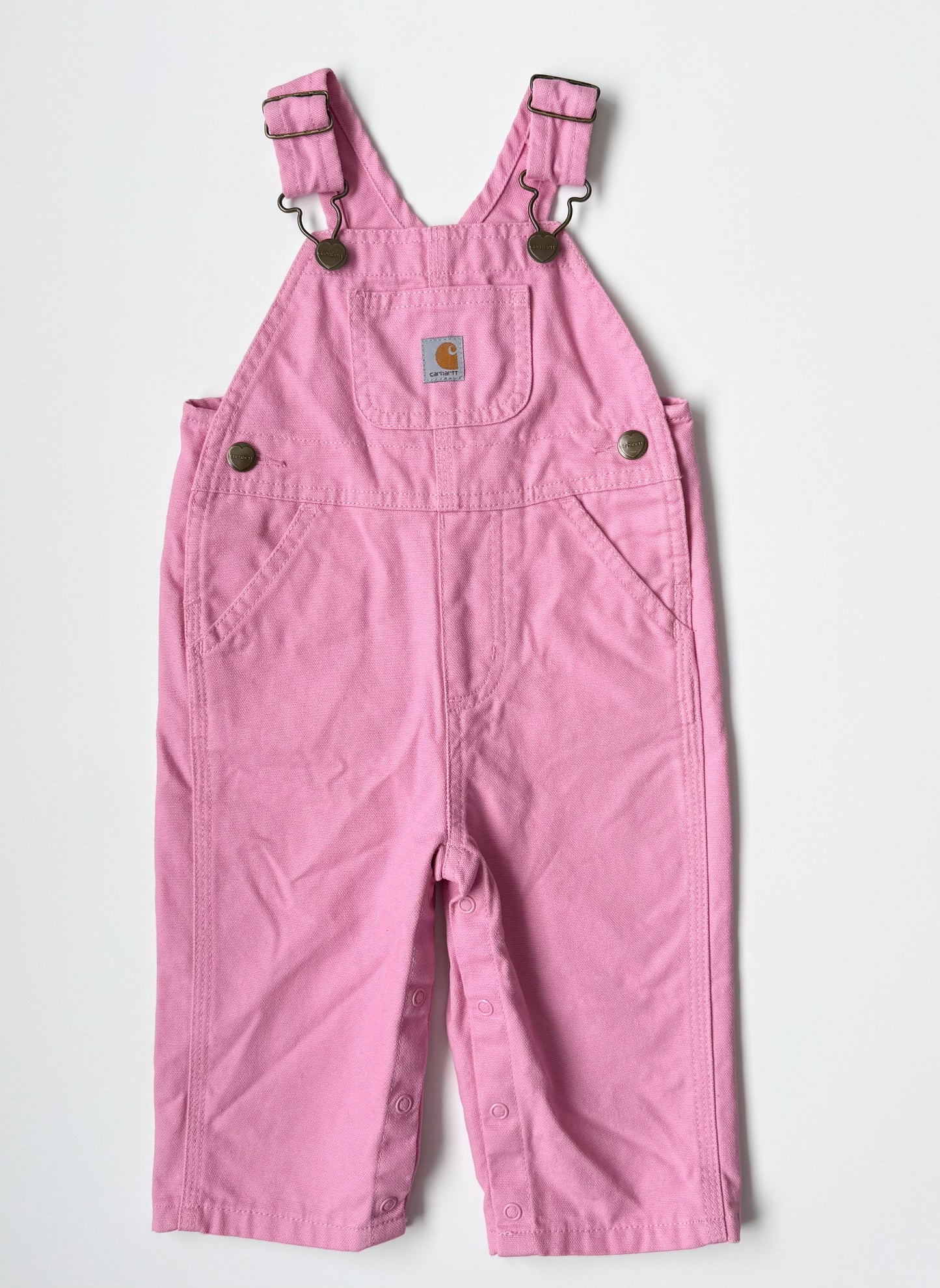 Carhartt Light Pink Canvas Bib Overalls (9 Months)
