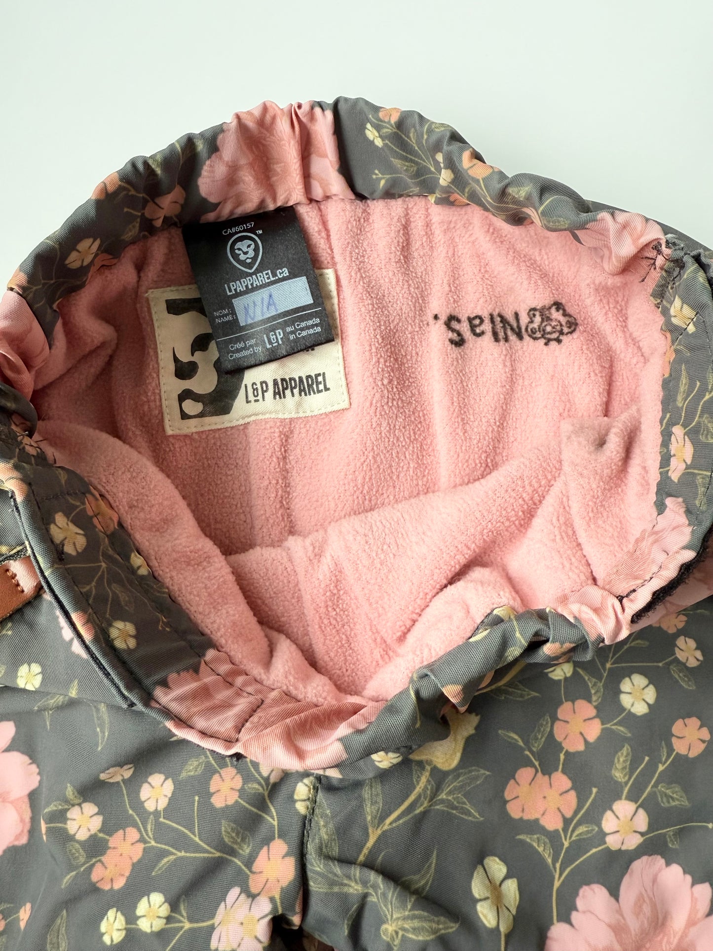 L&P Dark Floral Fleece Lined Wind Pant (12-24 Months)