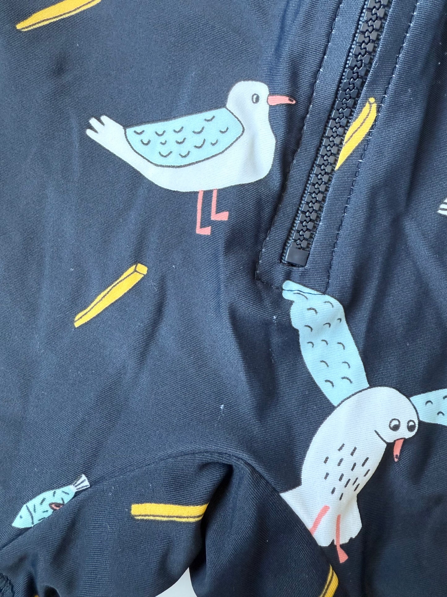 Cotton On Baby Navy Seagulls Rashguard Swimsuit (0-3 Months)