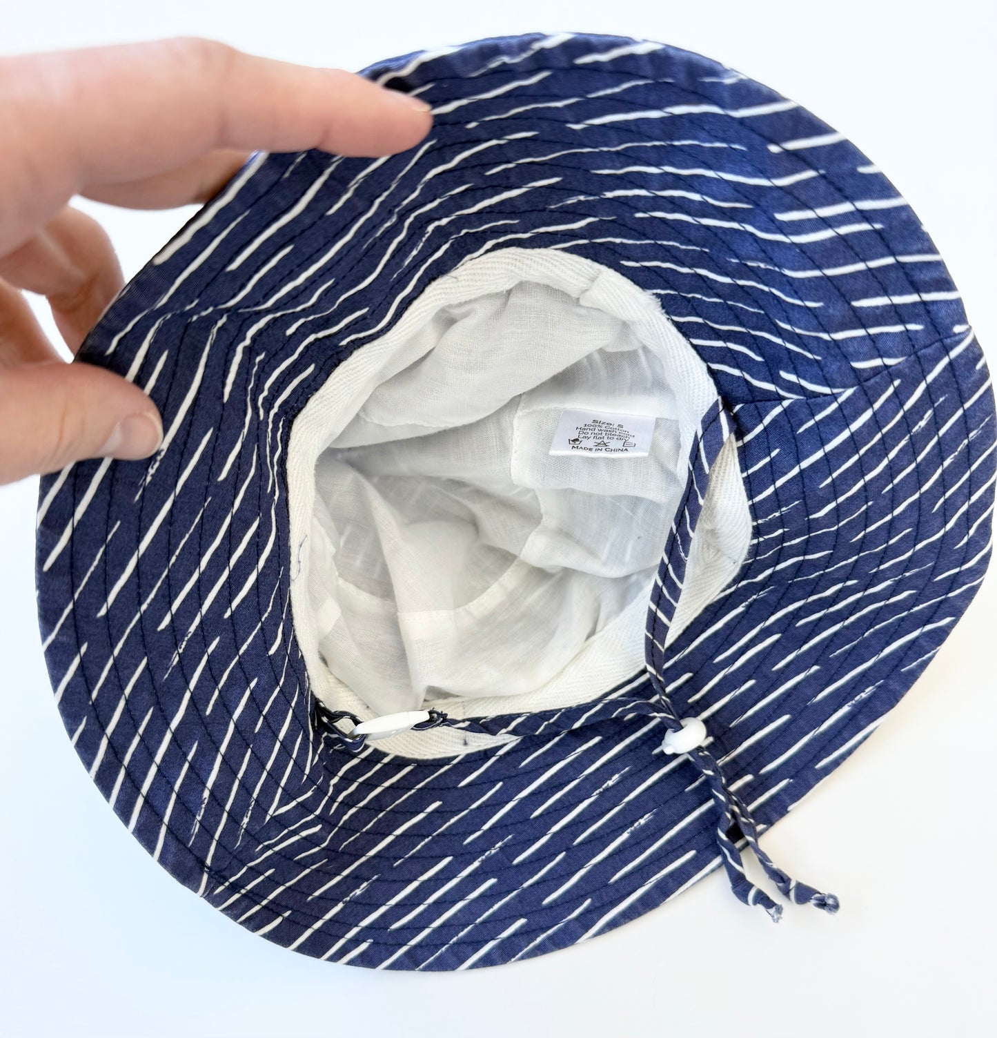 Jan & Jul Blue & White Stripped Sun Hat (0-6 Months - Small)