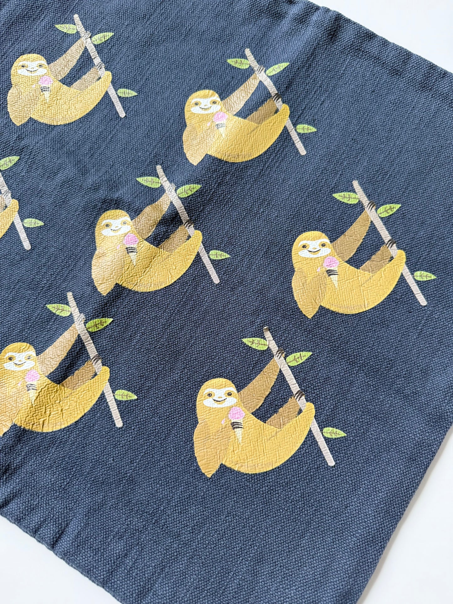 Small Shop Handmade Navy Sloth Pillow Case Covers Set