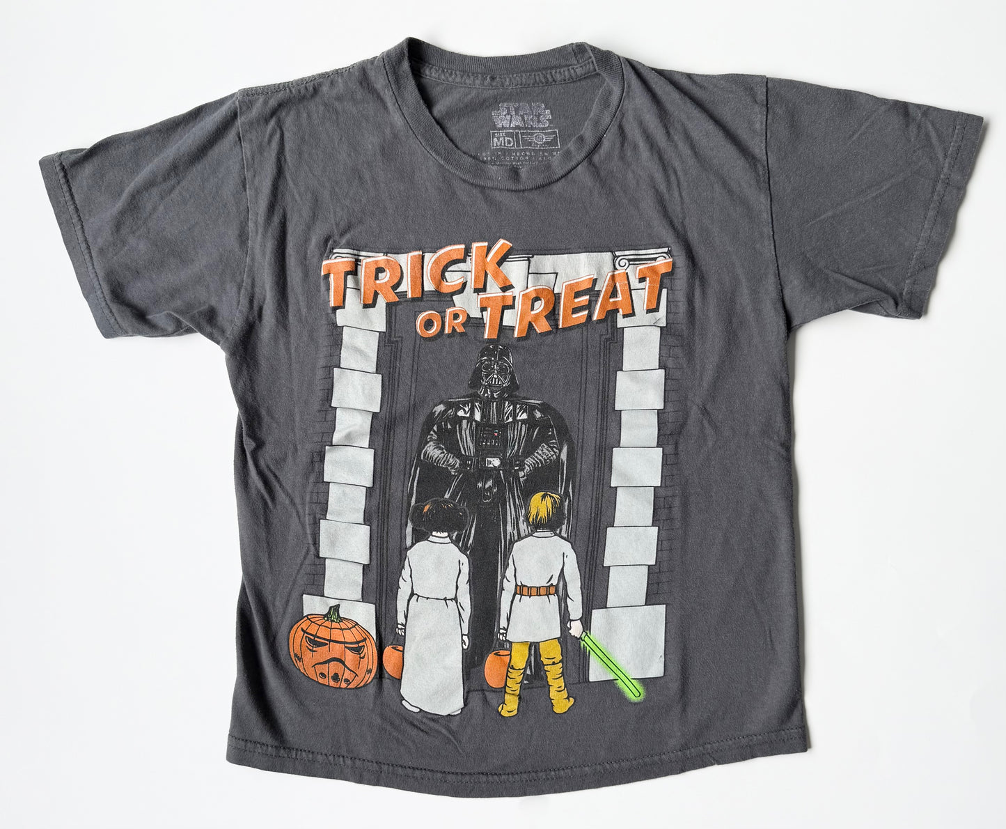 Star Wars Grey Halloween Darth Vader “Trick or Treat” T-Shirt - 8 Years (Medium)