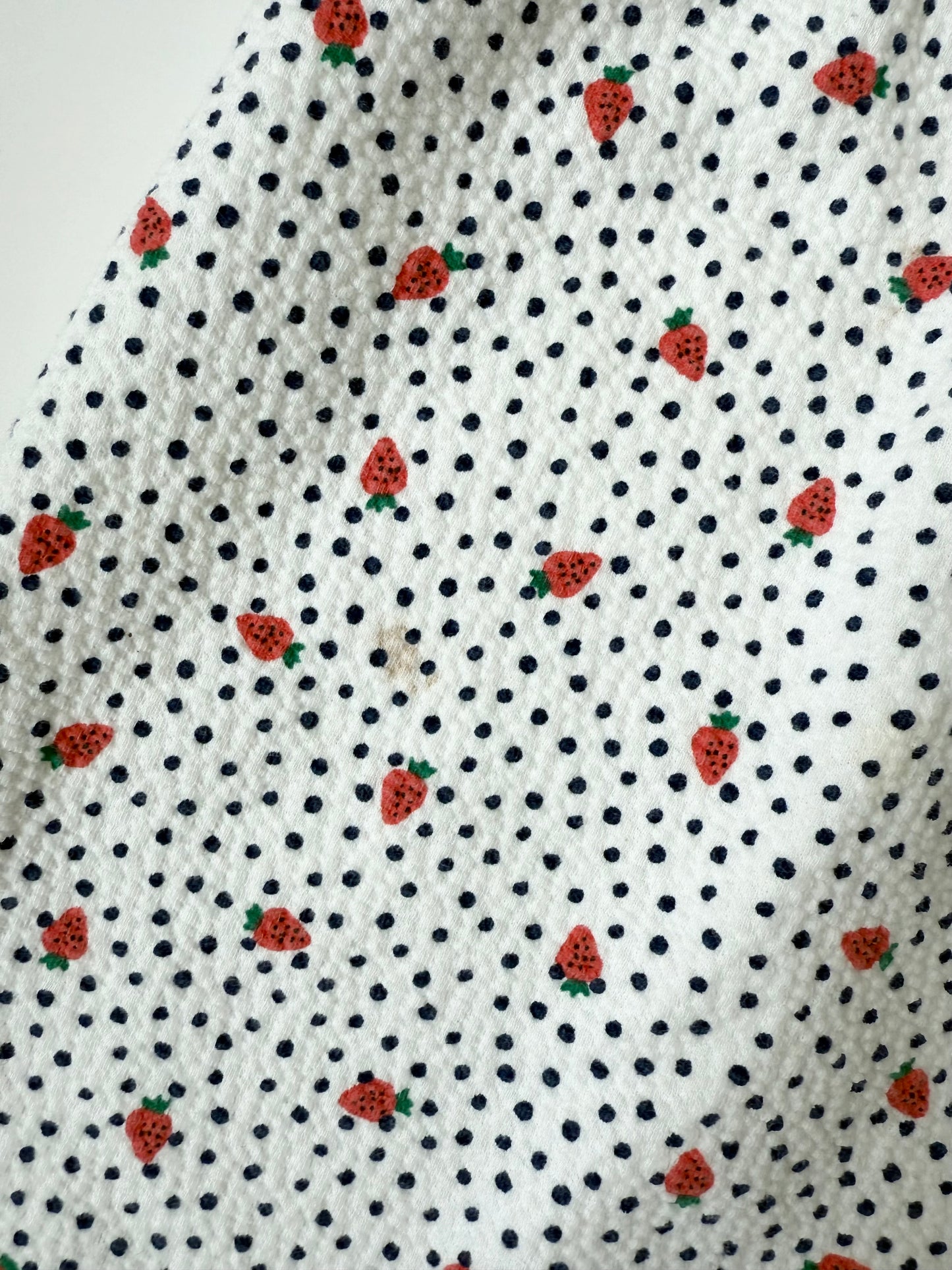 Zara White Polkadot & Strawberries Dress (2-3 Years)