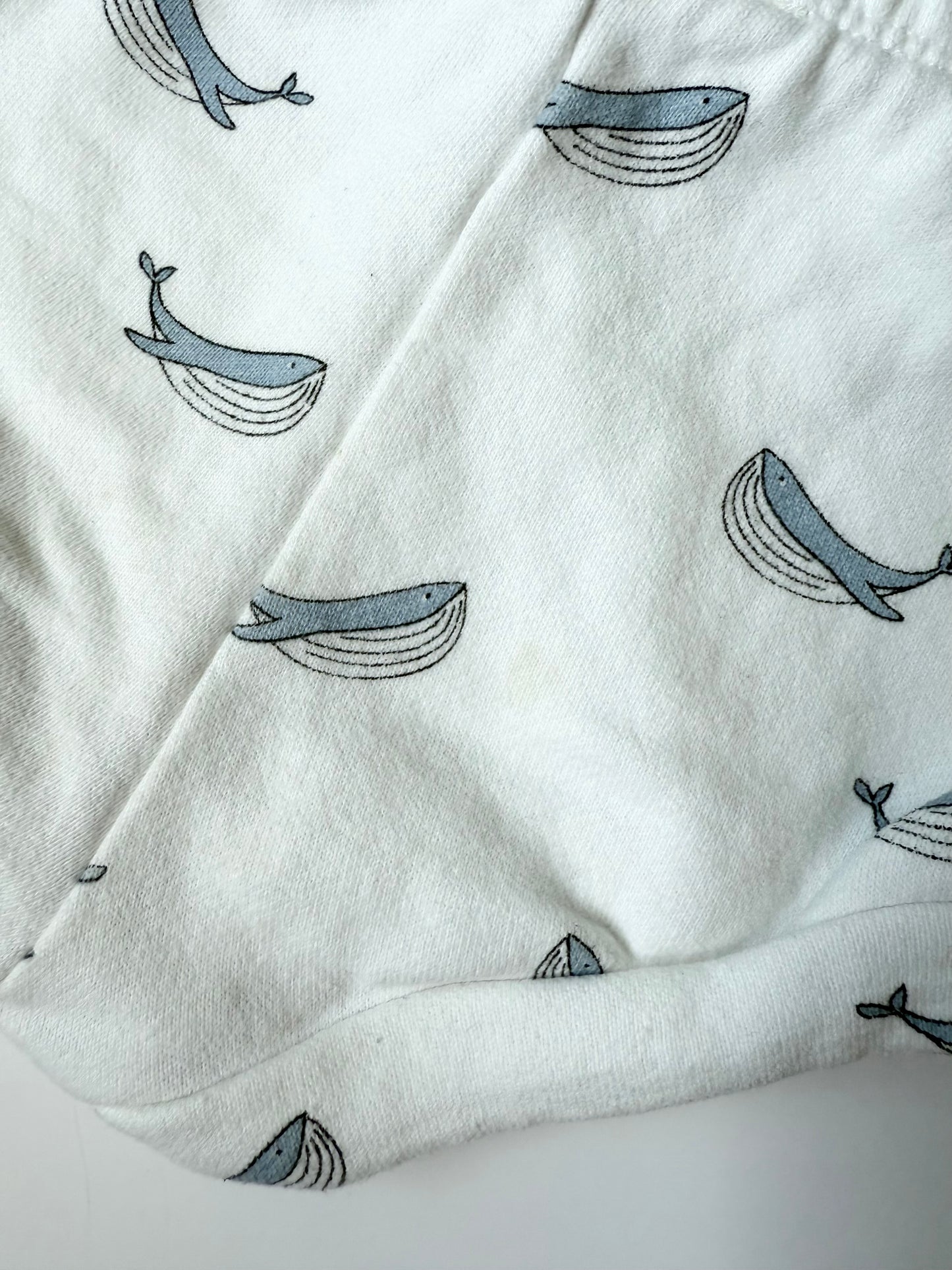 Rise Little Earthlings White Whales Bummie Shorts (12-18 Months)