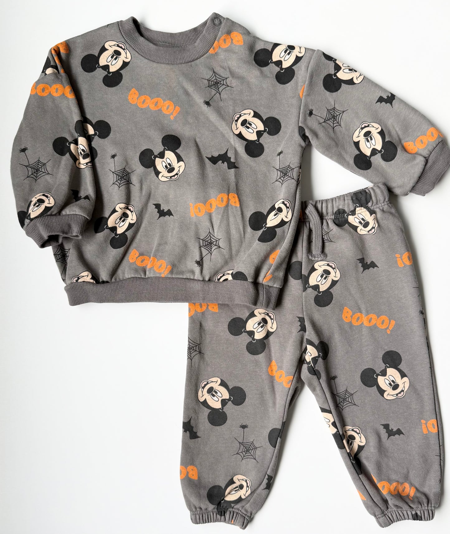 H&M x Disney Grey Mickey Halloween Sweater & Pants Matching Set (9-12 Months)
