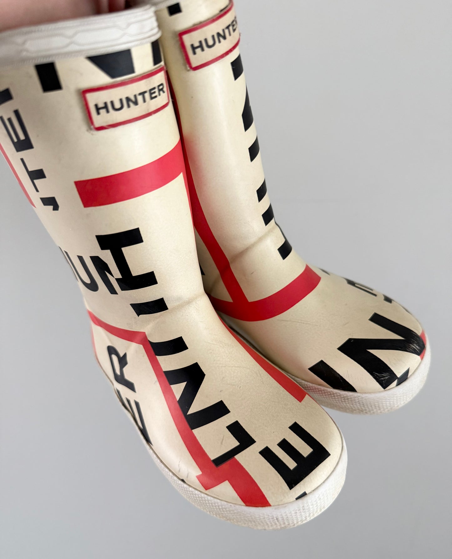Hunter White & Print Rubber Boots (UK9)