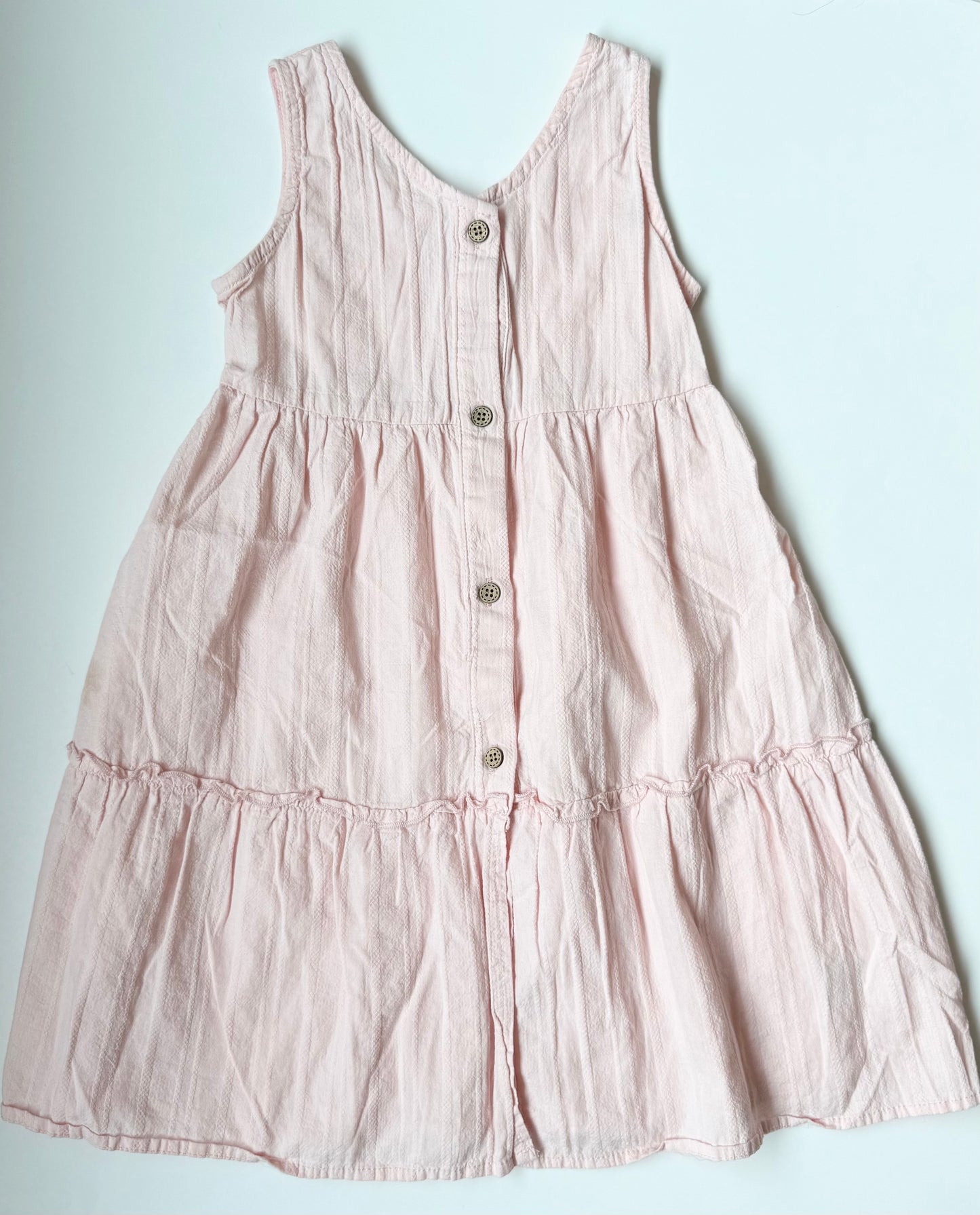 PatPat Light Pink Teired Button Front Tank Dress (3-4 Years)