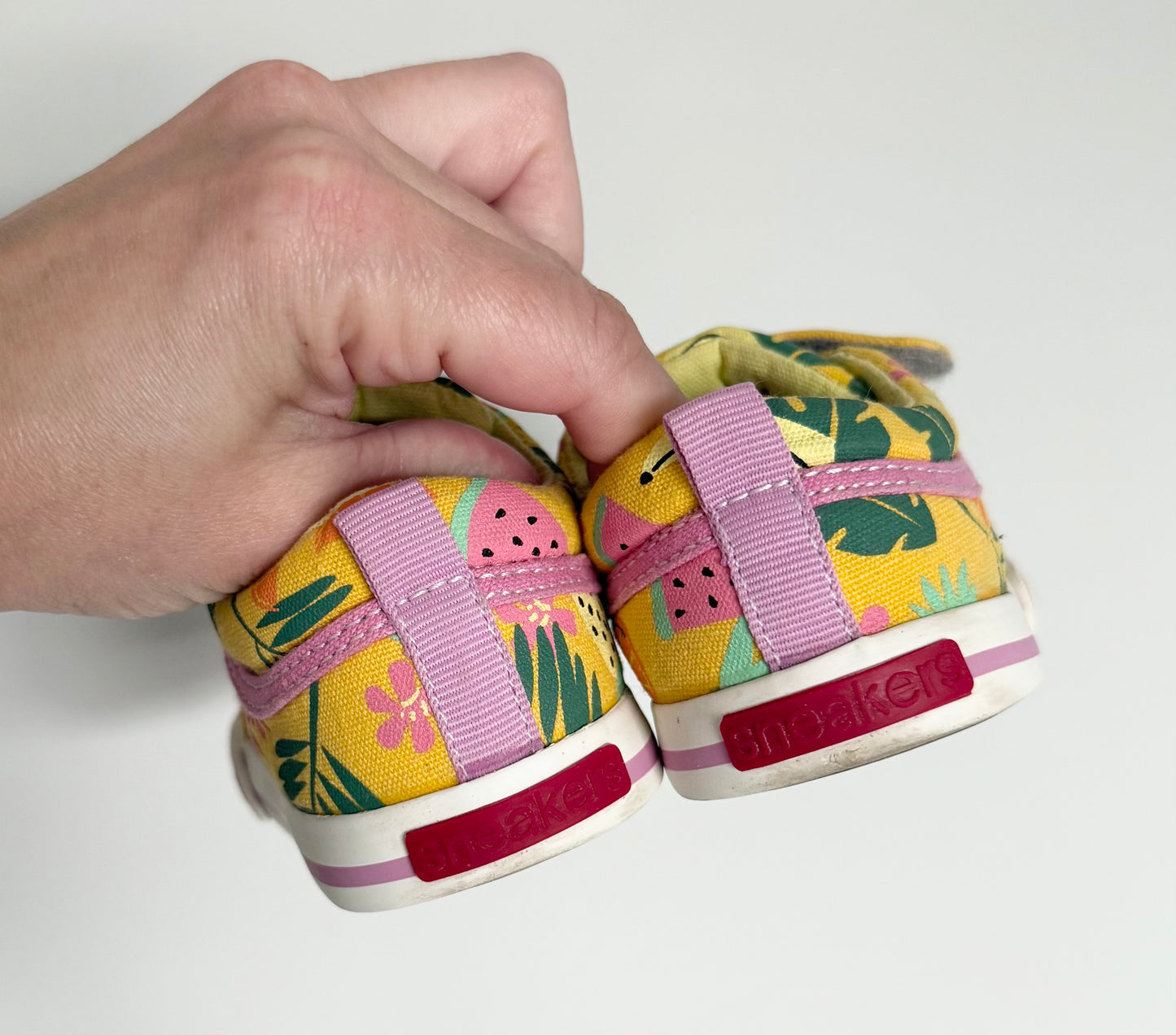 See Kai Run Yellow Tropical Fruit Velcro & Stretch Lace Sneakers (7)