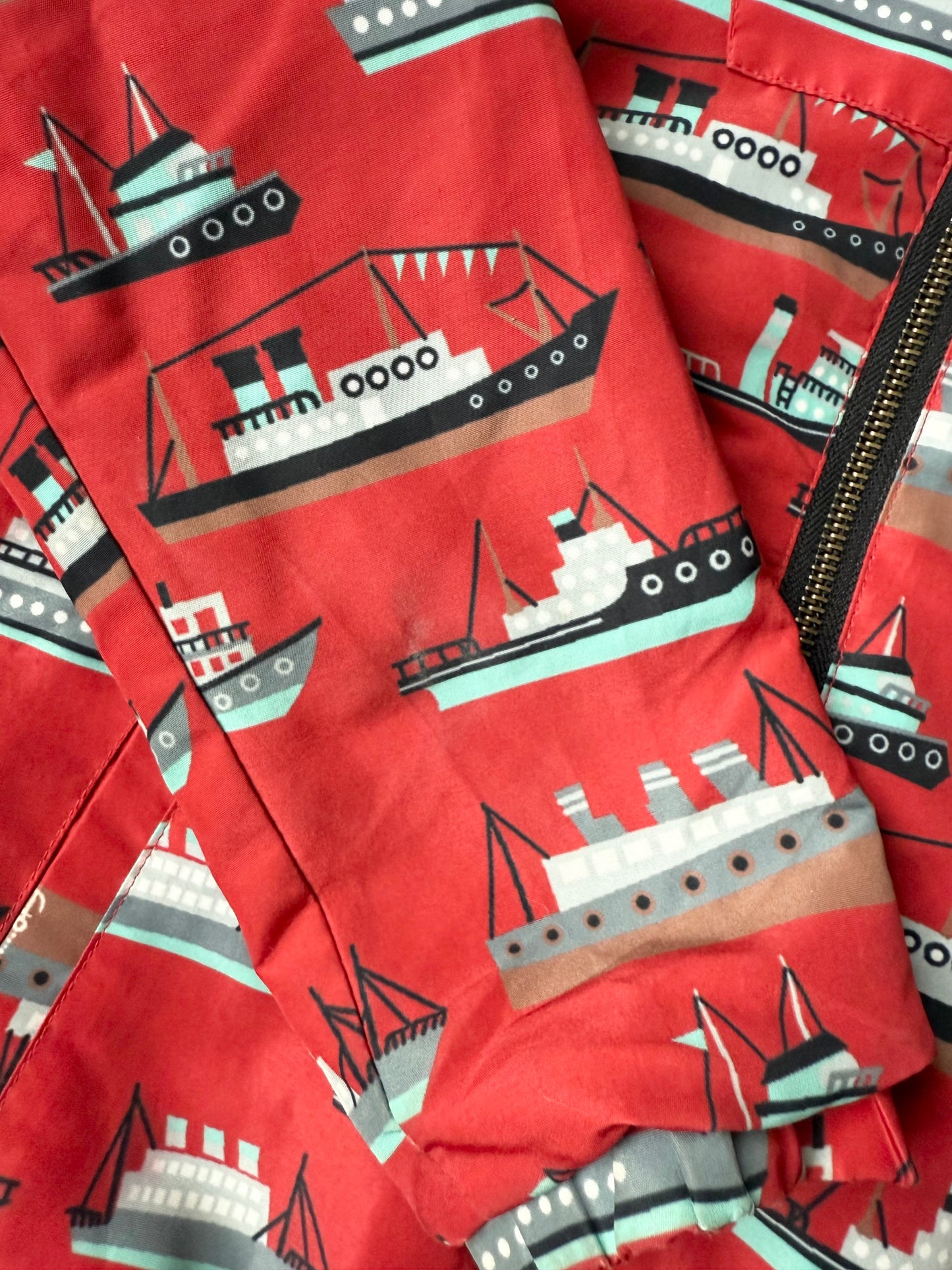 Baryeka Red Boats Fleece Lined Fall Jacket (5T)