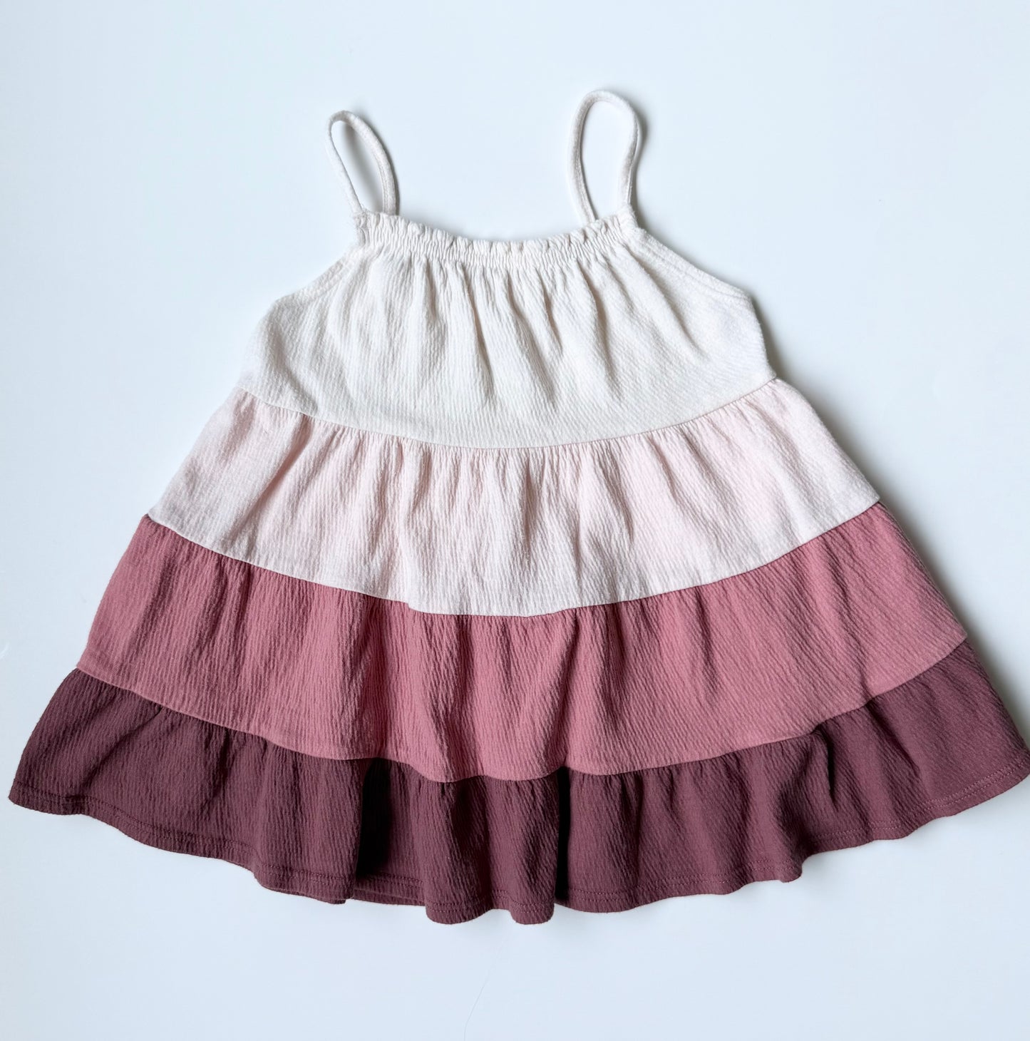 Baby B’Gosh Pink Color Block Tiered Tank Dress (24 Months)