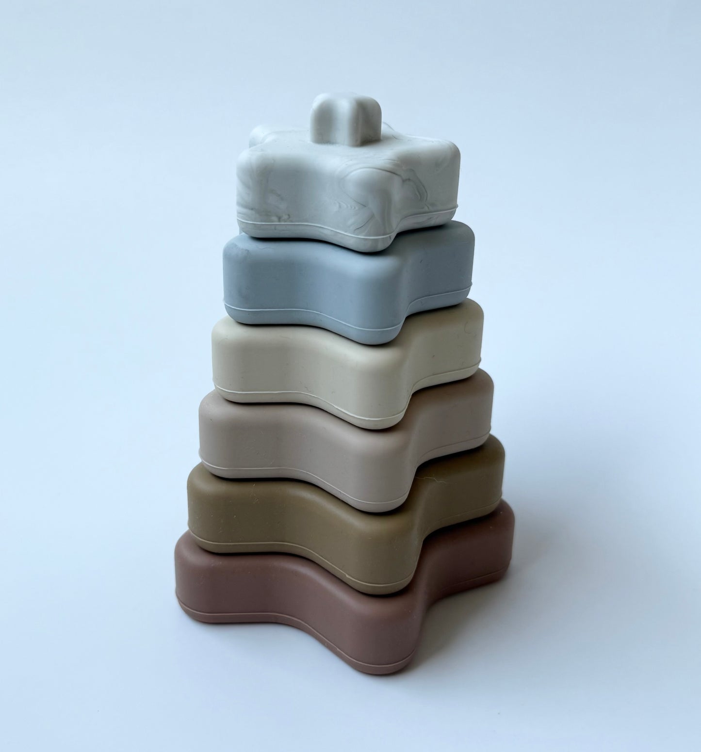 Silicon Beige Stars Stacking Tower