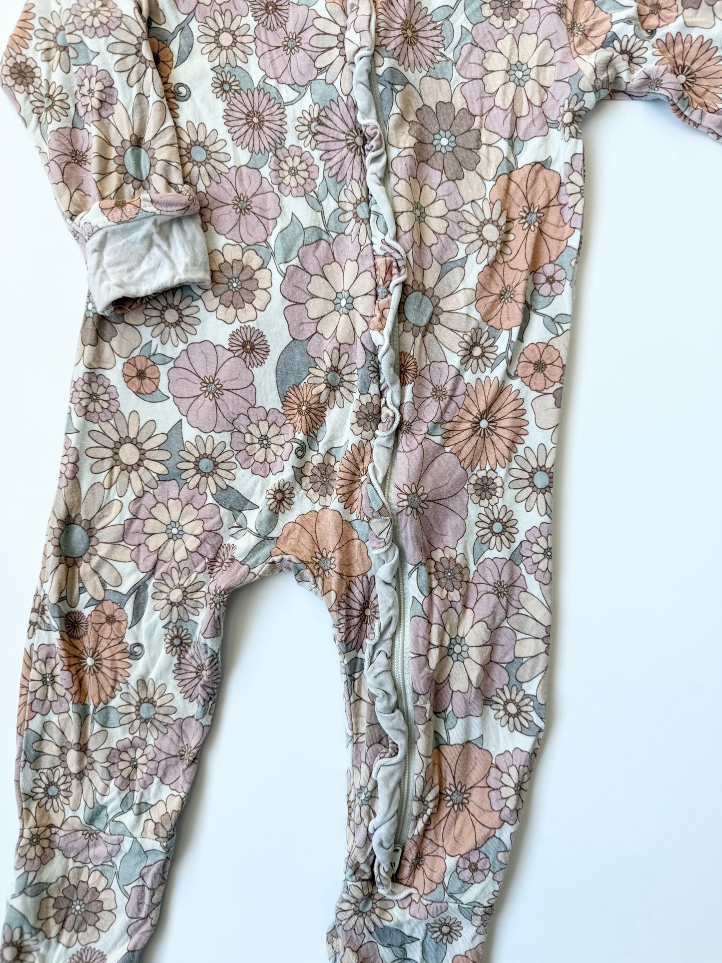 Bambi & Birdie Antique Pastel Florals Sleeper Romper (3-6 Months)