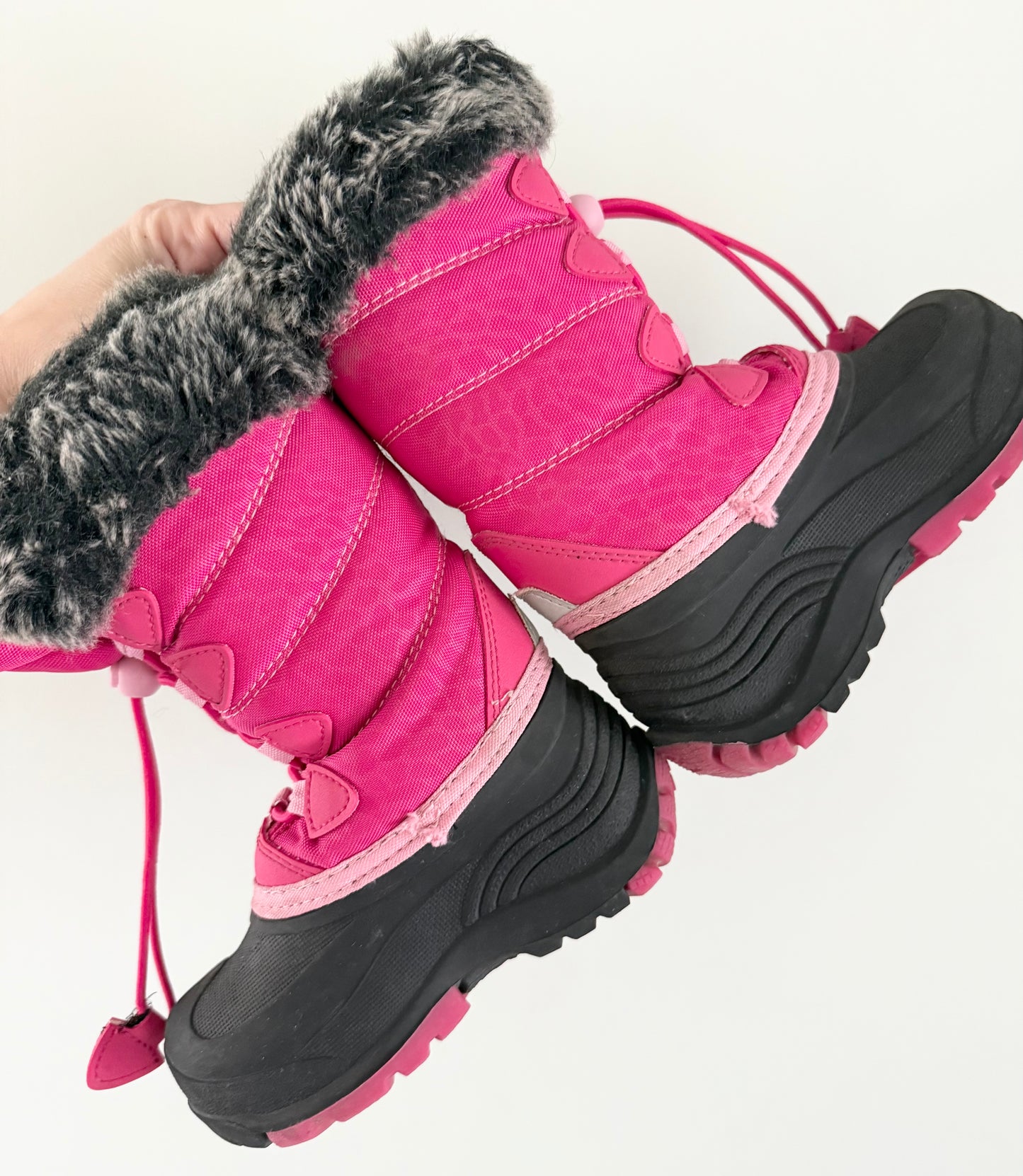 Kamik Snowgypsy 3 Pink & Fur Trim Taller Winter Boots (9)