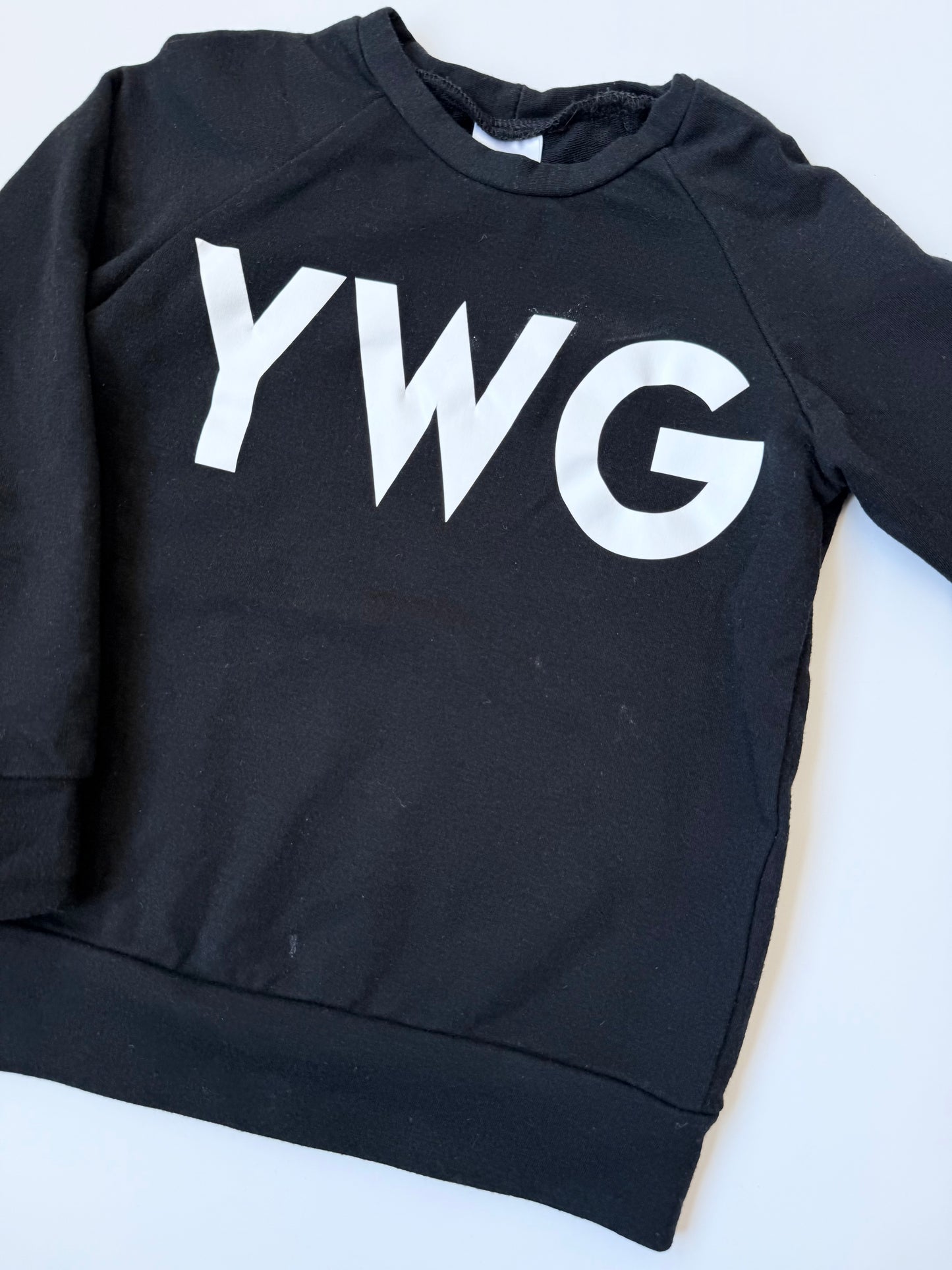 Posh & Cozy Black “YWG” Pullover (4T)