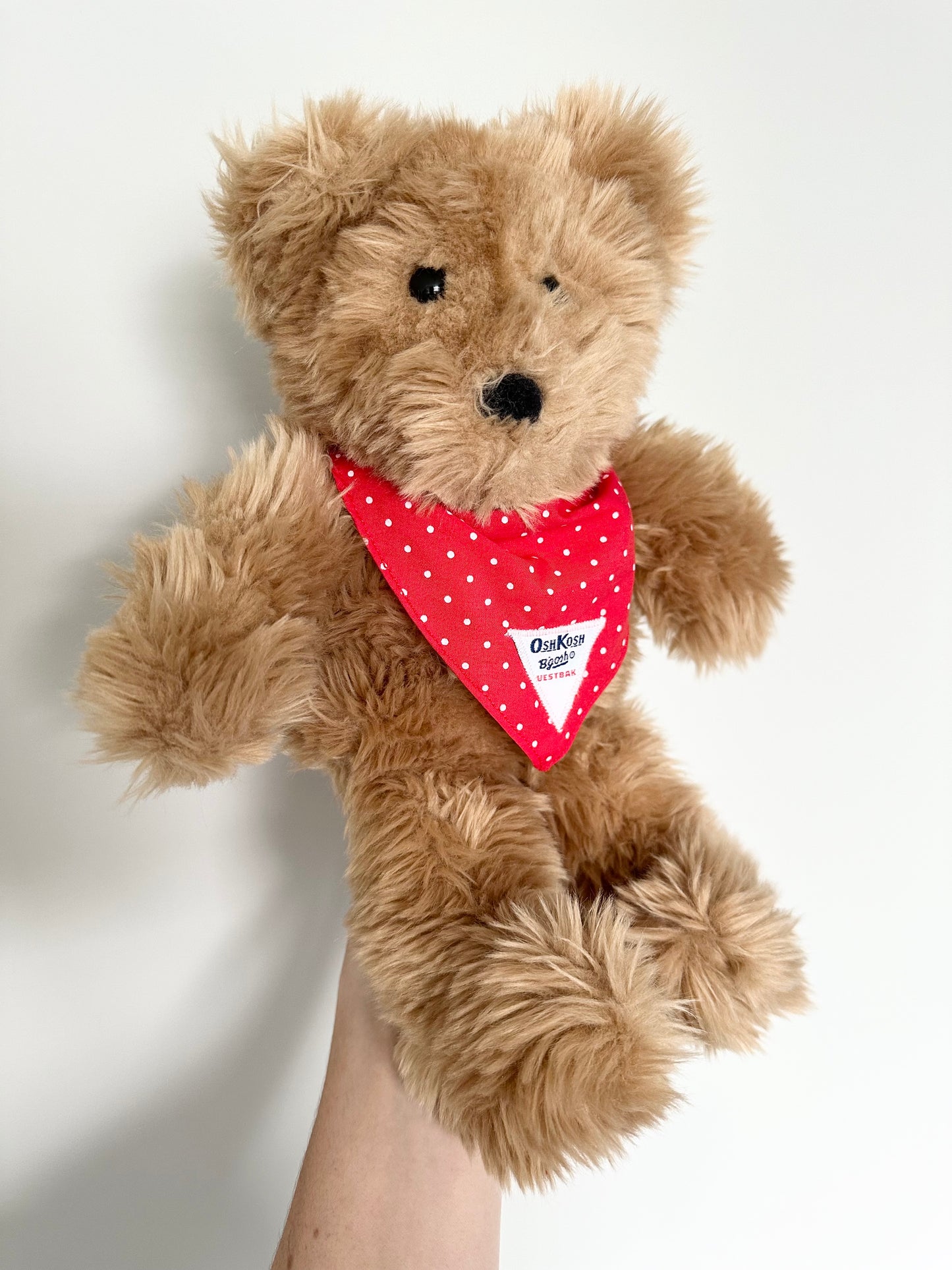 Vintage Eden OshKosh Brown Teddy Bear with Red Scarf