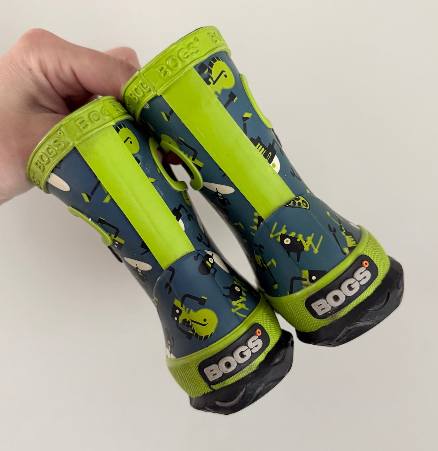 Bogs Blue & Green Robots Rubber Boots (6)