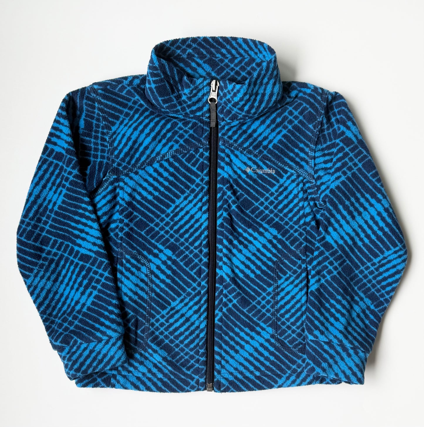 Columbia Blue Shades Patterned Fleece Zip Up (4T)