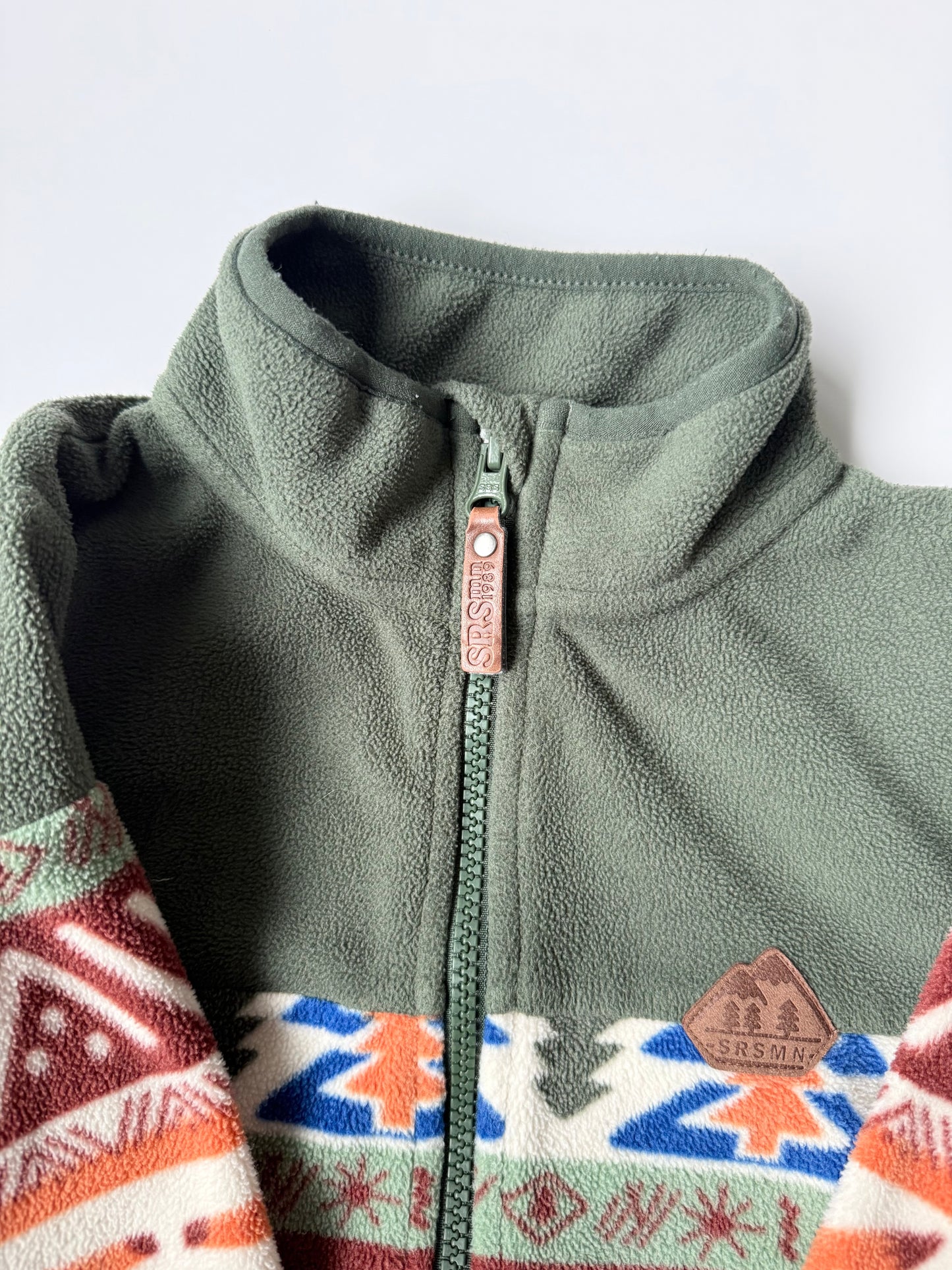 Souris Mini Green Forest Abstract Fleece Zip Up (6 Years)