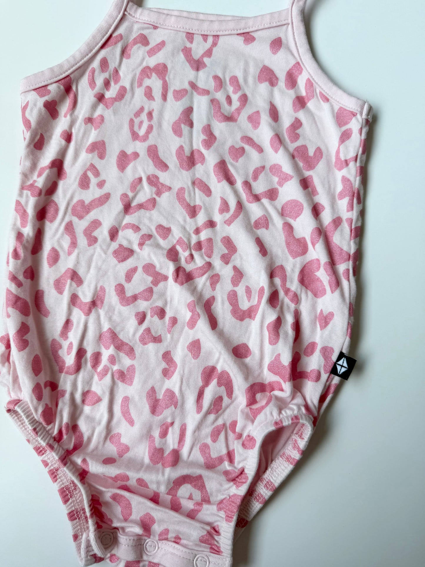 Kyte Sakura Leopard Spaghetti Strap Leotard (6-12 Months)