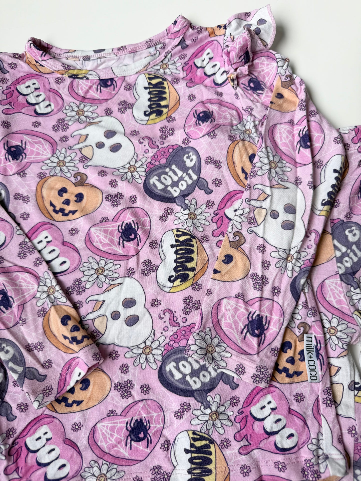 Milk + Coco Pink Halloween Two Piece PJ Set (3T)