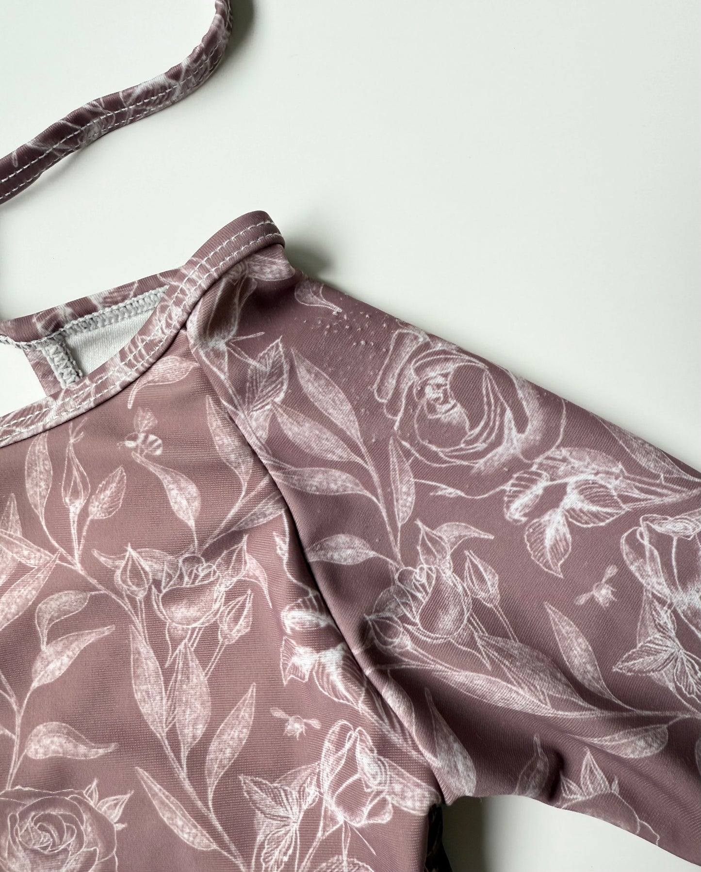 Current Tyed “The Noa” Purple Floral One Piece Ruffle Rashguard Swimsuit (12-18 Months)