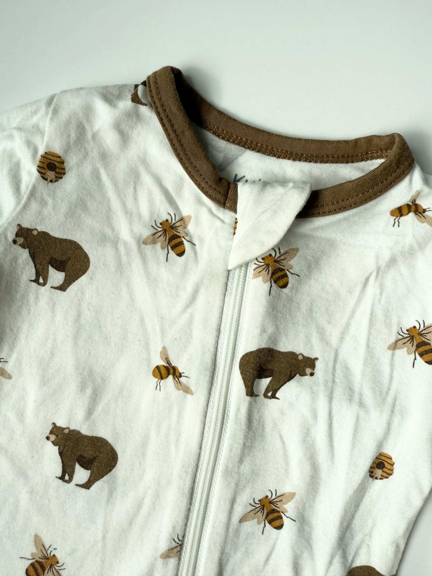 Kyte Honey Bear Zipper Footie Sleeper (3-6 Months)