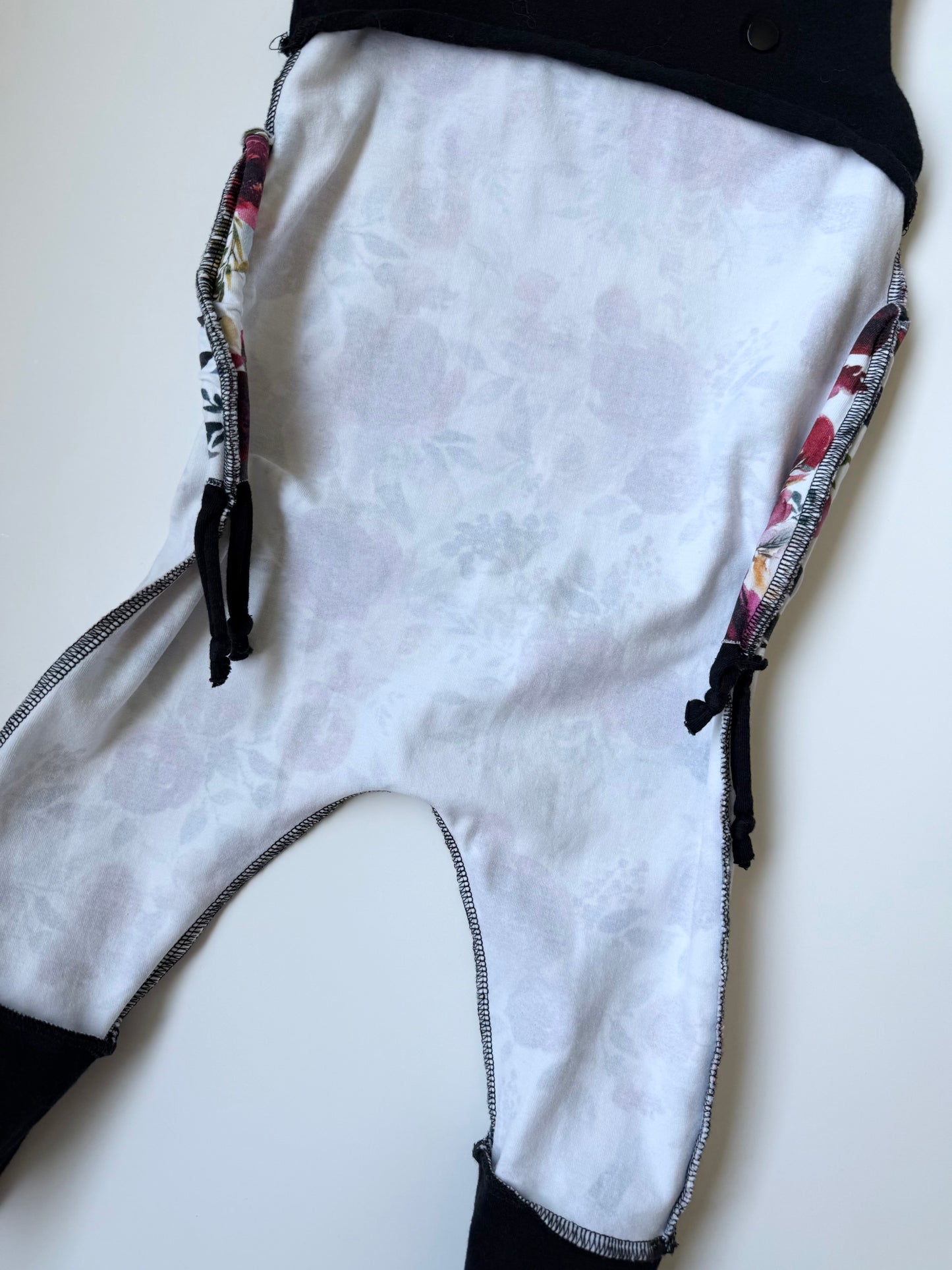 Handmade Dark Floral Sleeveless Jumpsuit (6-18 Months)
