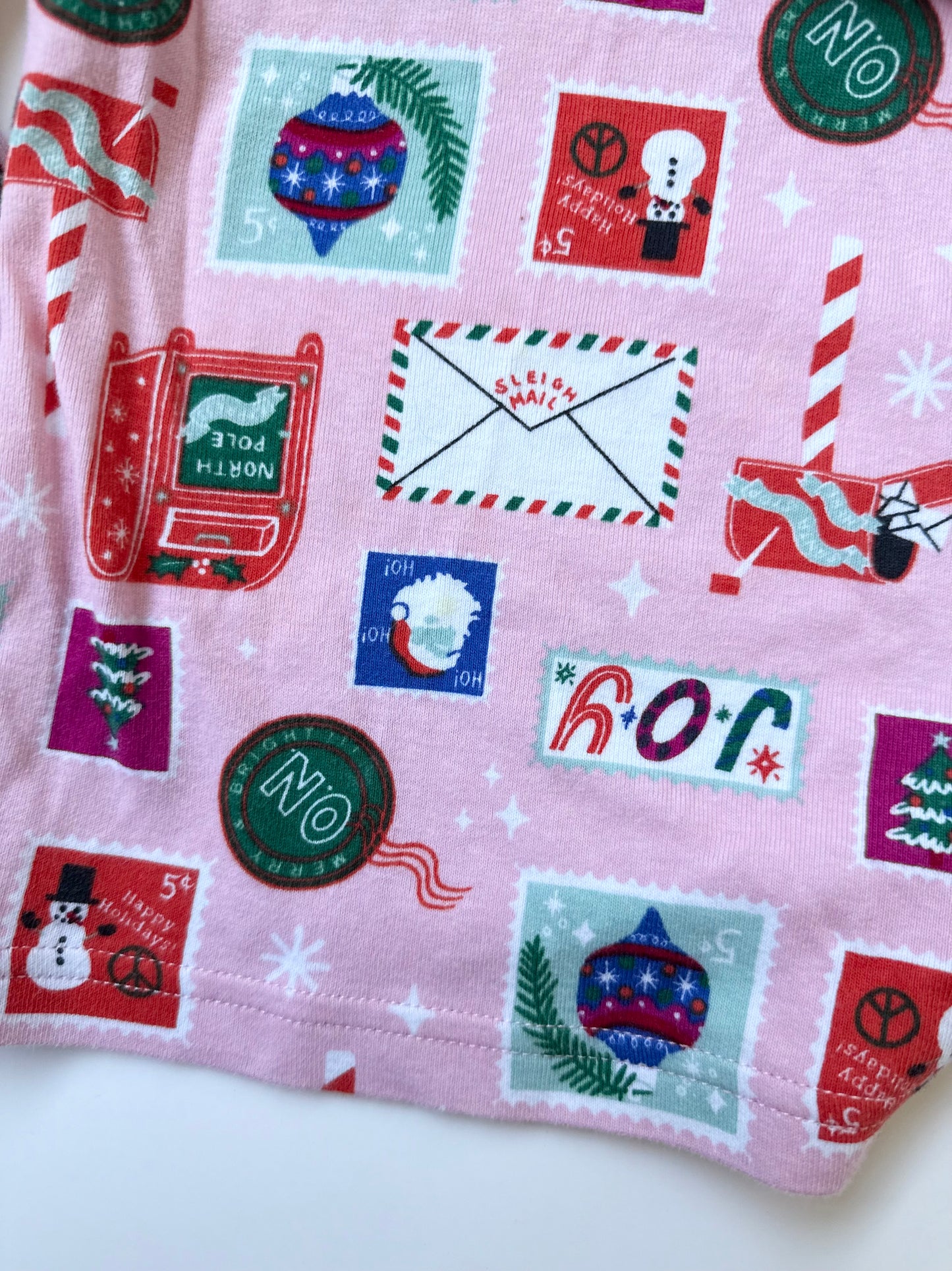 Old Navy Pink Christmas Two Piece PJ Set (2T)