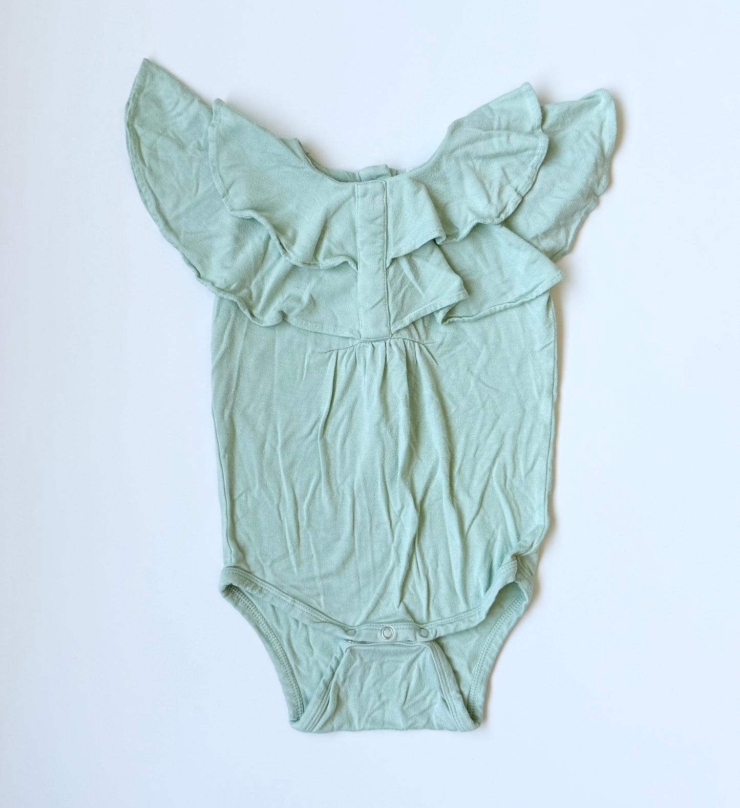 Kate Quinn Mint Ruffle Collar Short Sleeve Bodysuit (12-18 Months)