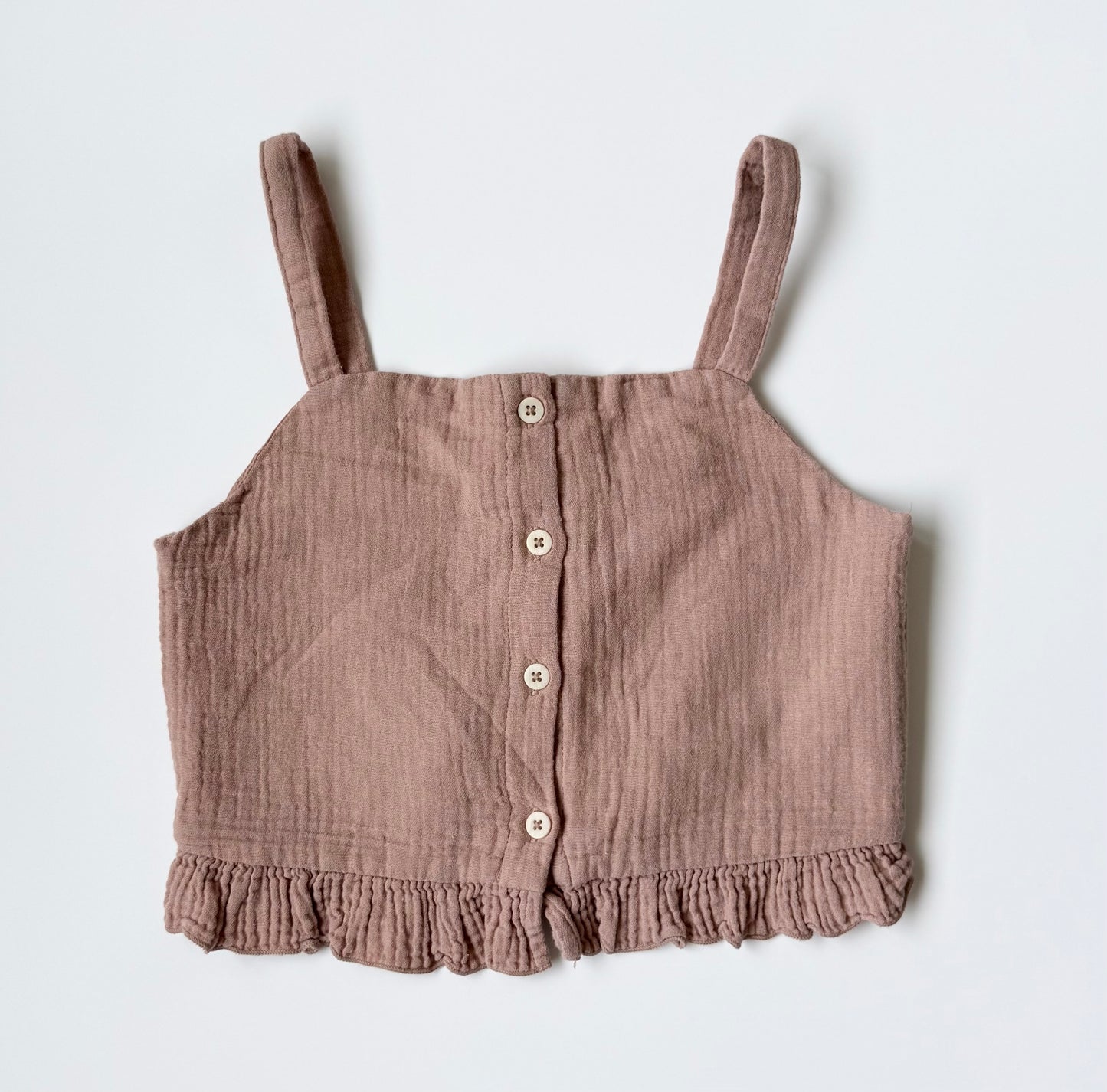 H&M Adorables Light Brown Muslin Cropped Tank Top (7-8 Years)