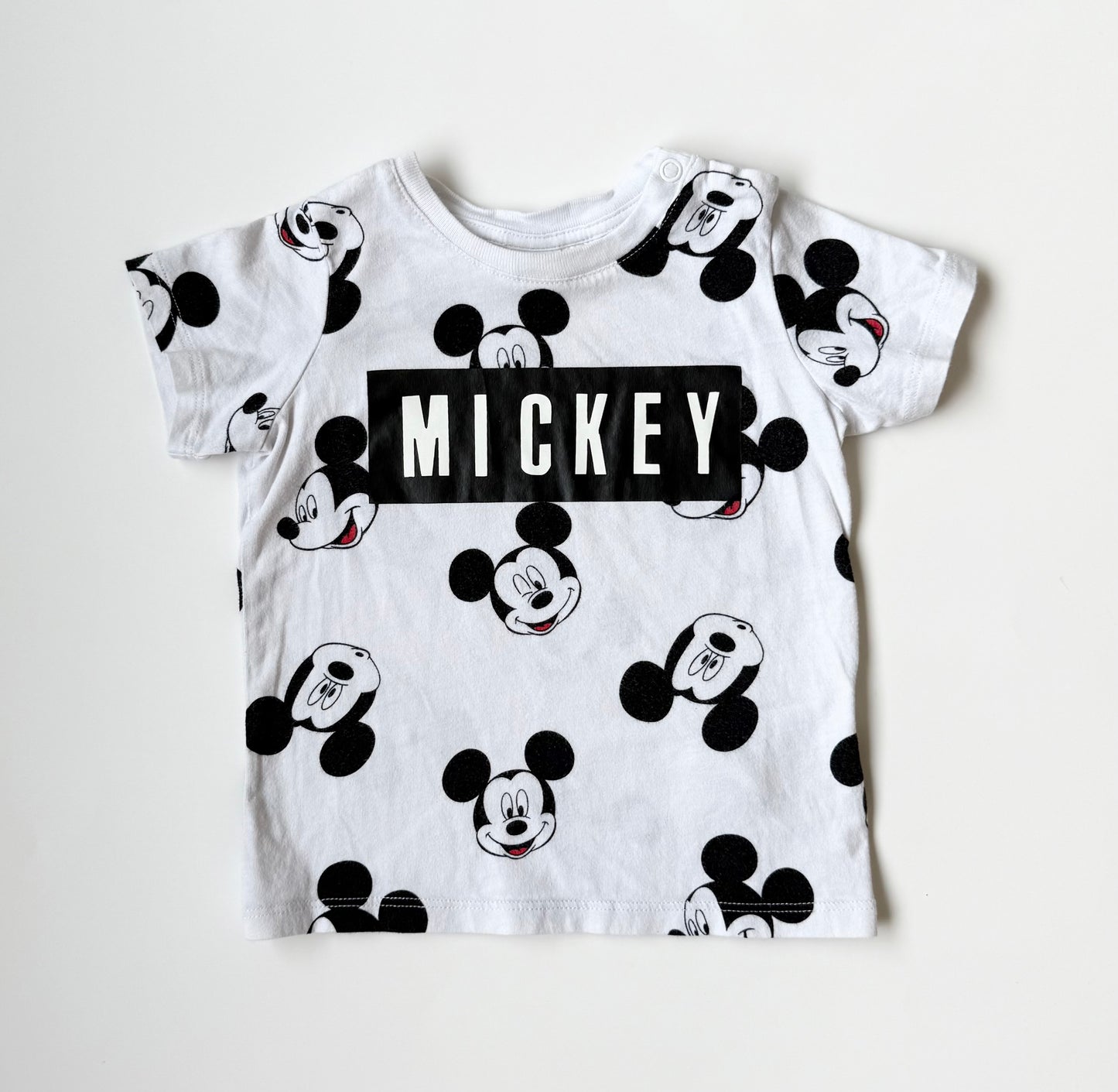 H&M Disney White Mickey Heads T-Shirt (6-9 Months)