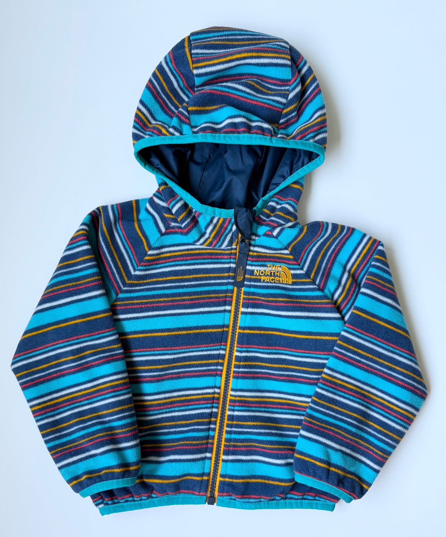 The North Face Blue Stripped Reversible Breezeway Fall Jacket (18-24 Months)